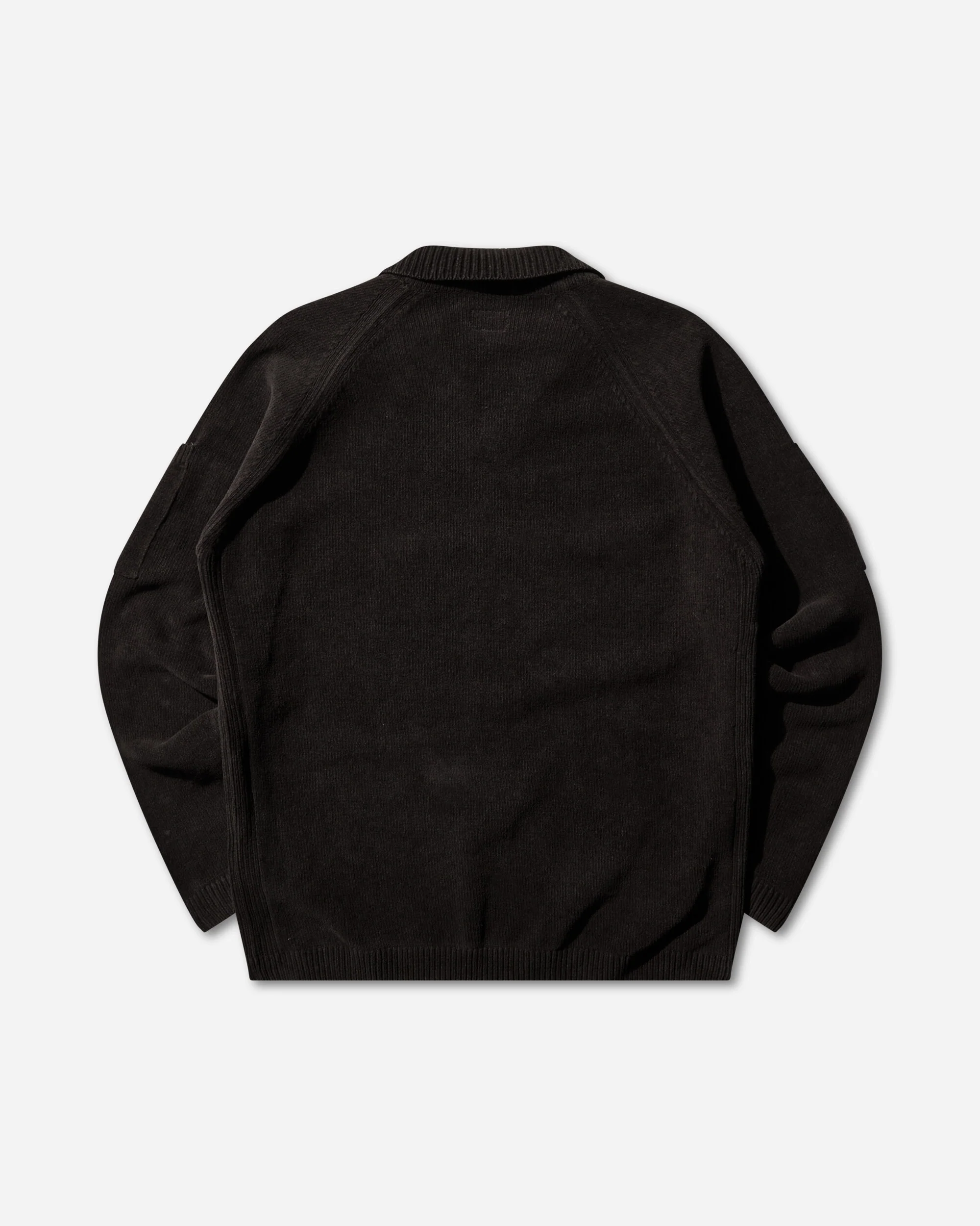 Men's Chenille Cotton Polo Lens Sweater Black - Image 2