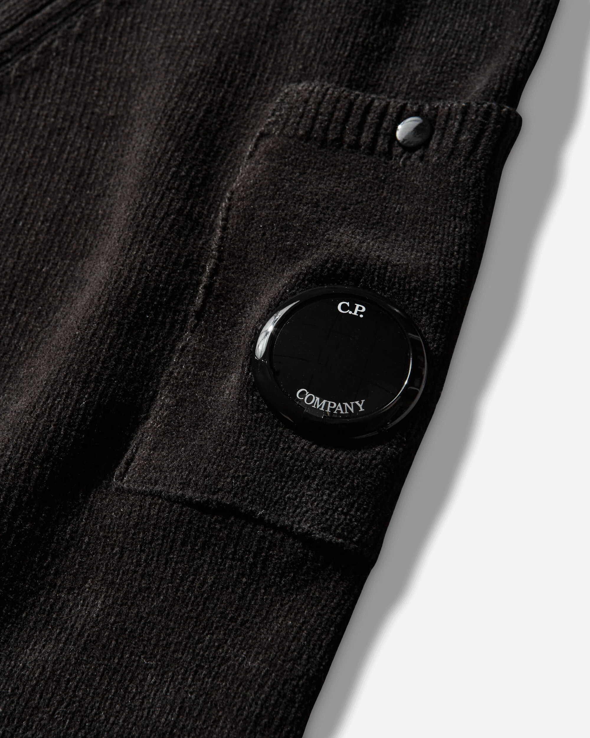 Men's Chenille Cotton Polo Lens Sweater Black - Image 3