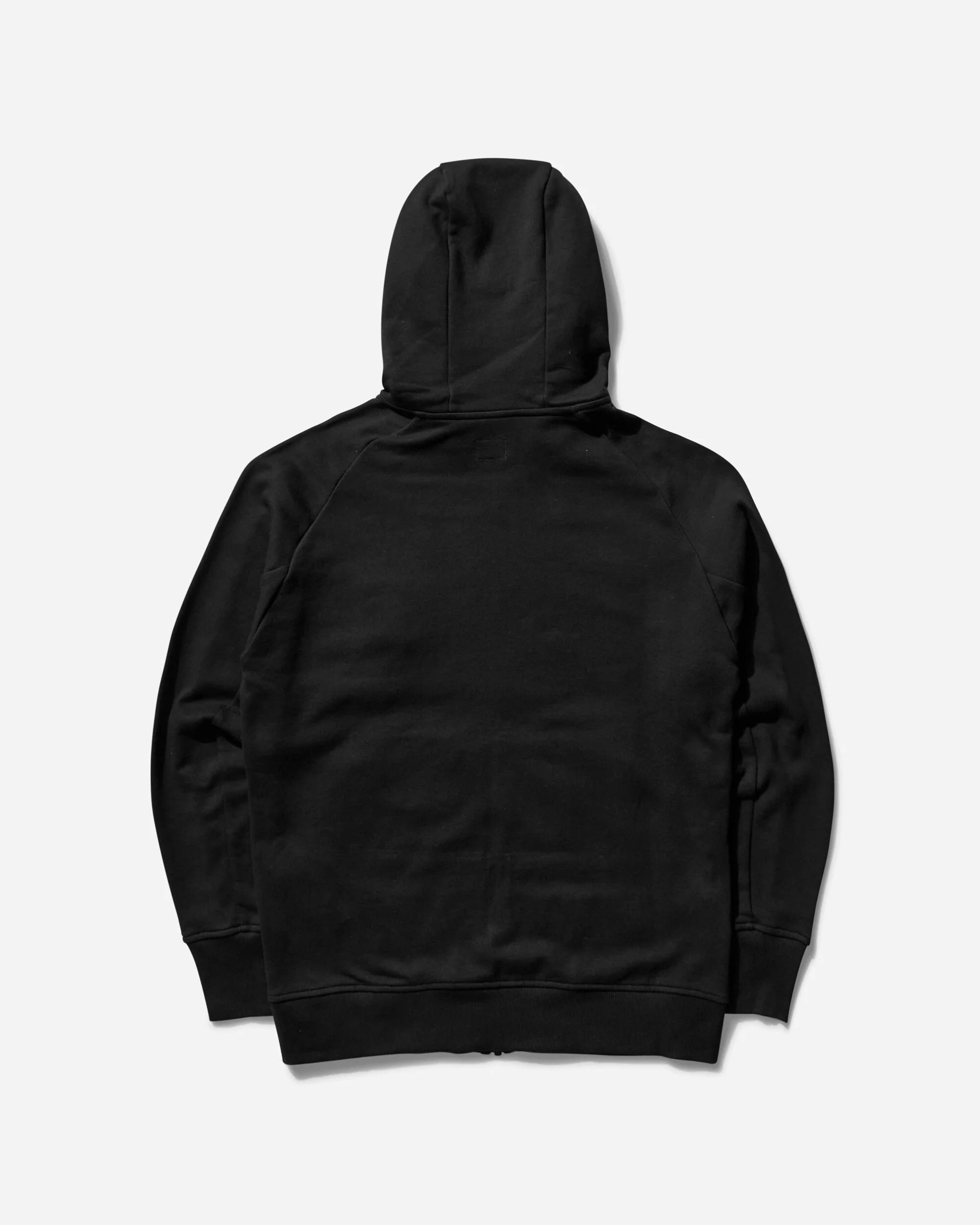 Men's Diagonal Raised Fleece Goggle Zipped Hoodie Black - Image 2