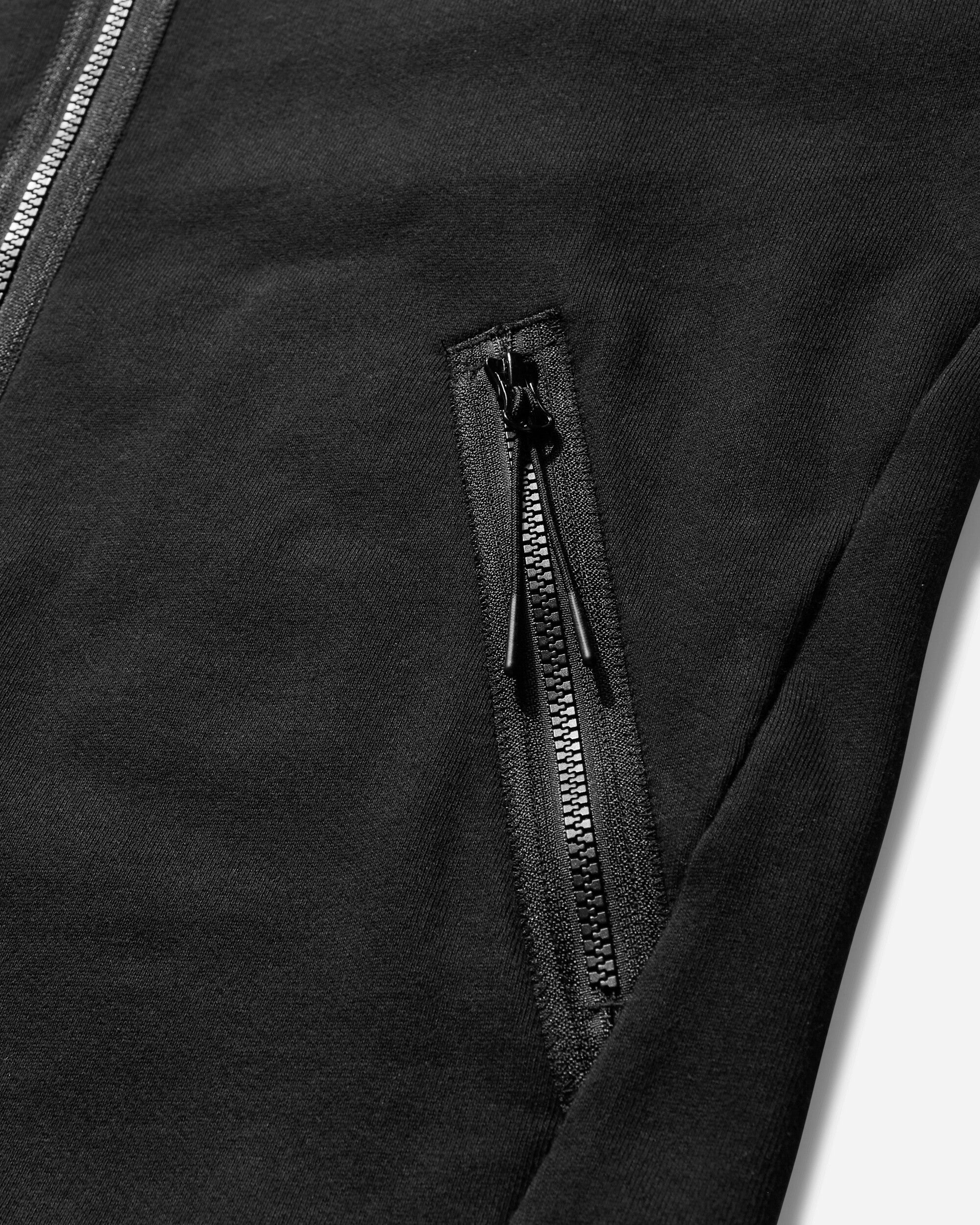 Men's Diagonal Raised Fleece Goggle Zipped Hoodie Black - Image 4