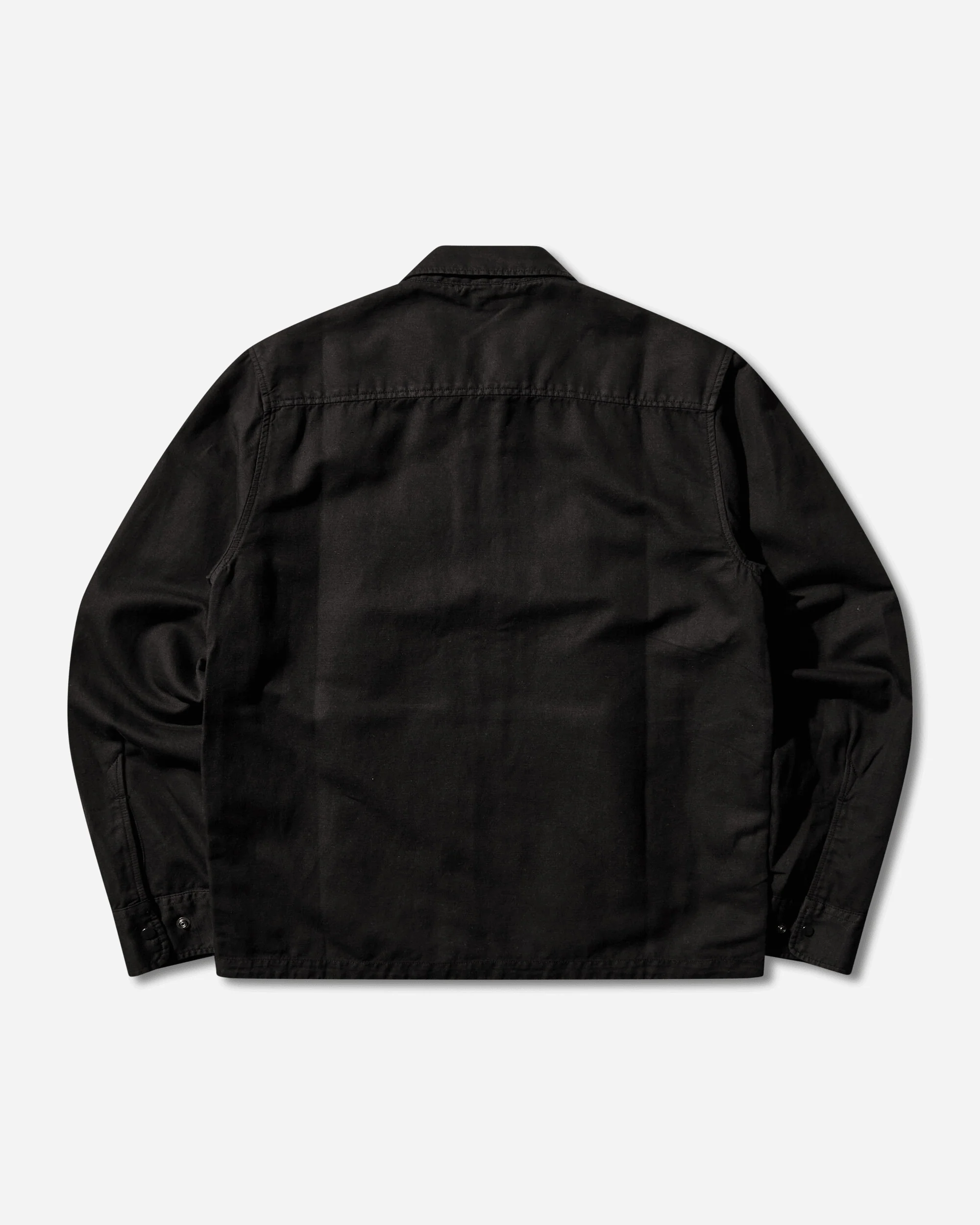 Men's Cotton / Linen Overshirt Black - Image 2