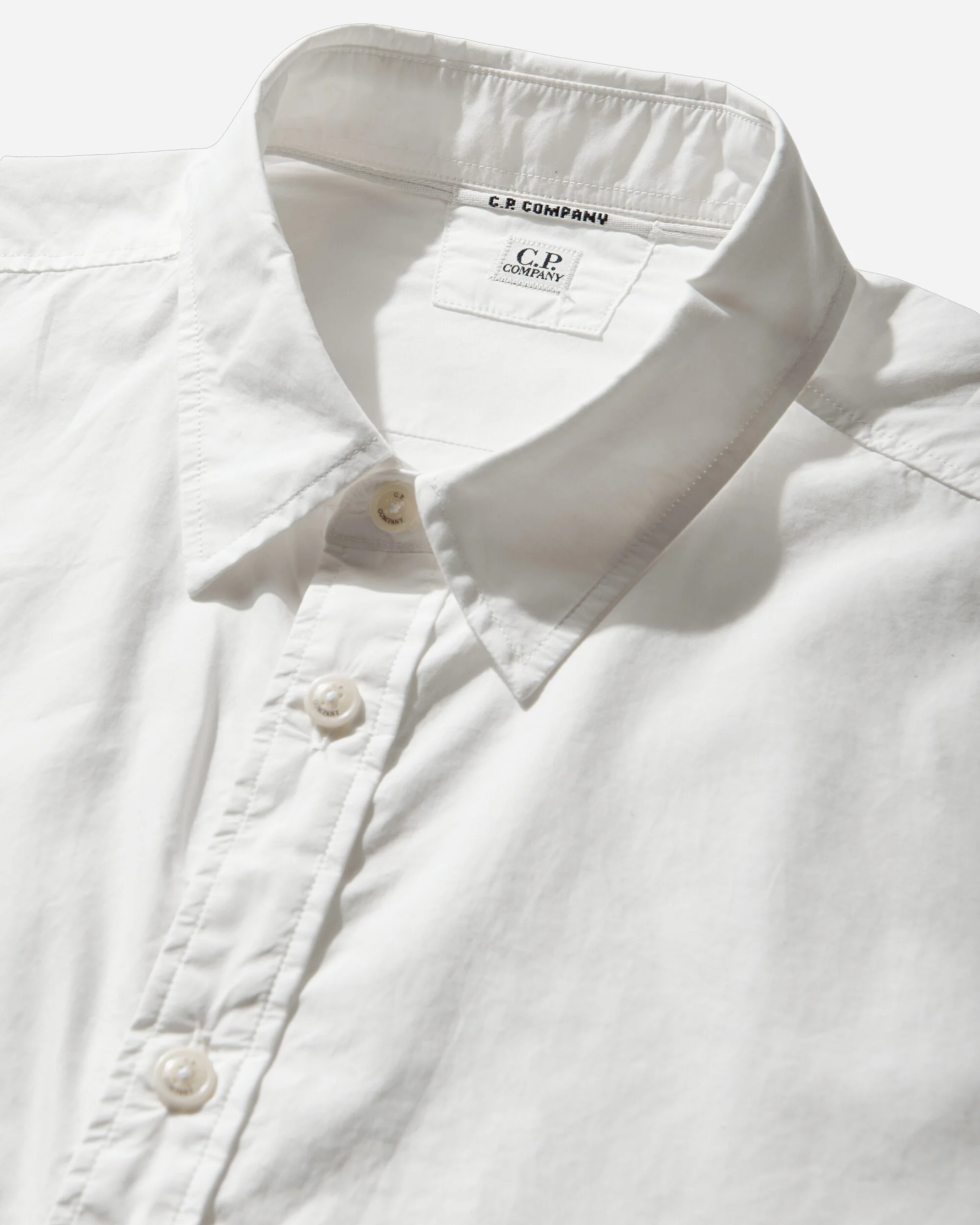 Men's Popeline Longsleeve Lens Button Shirt White - Image 3