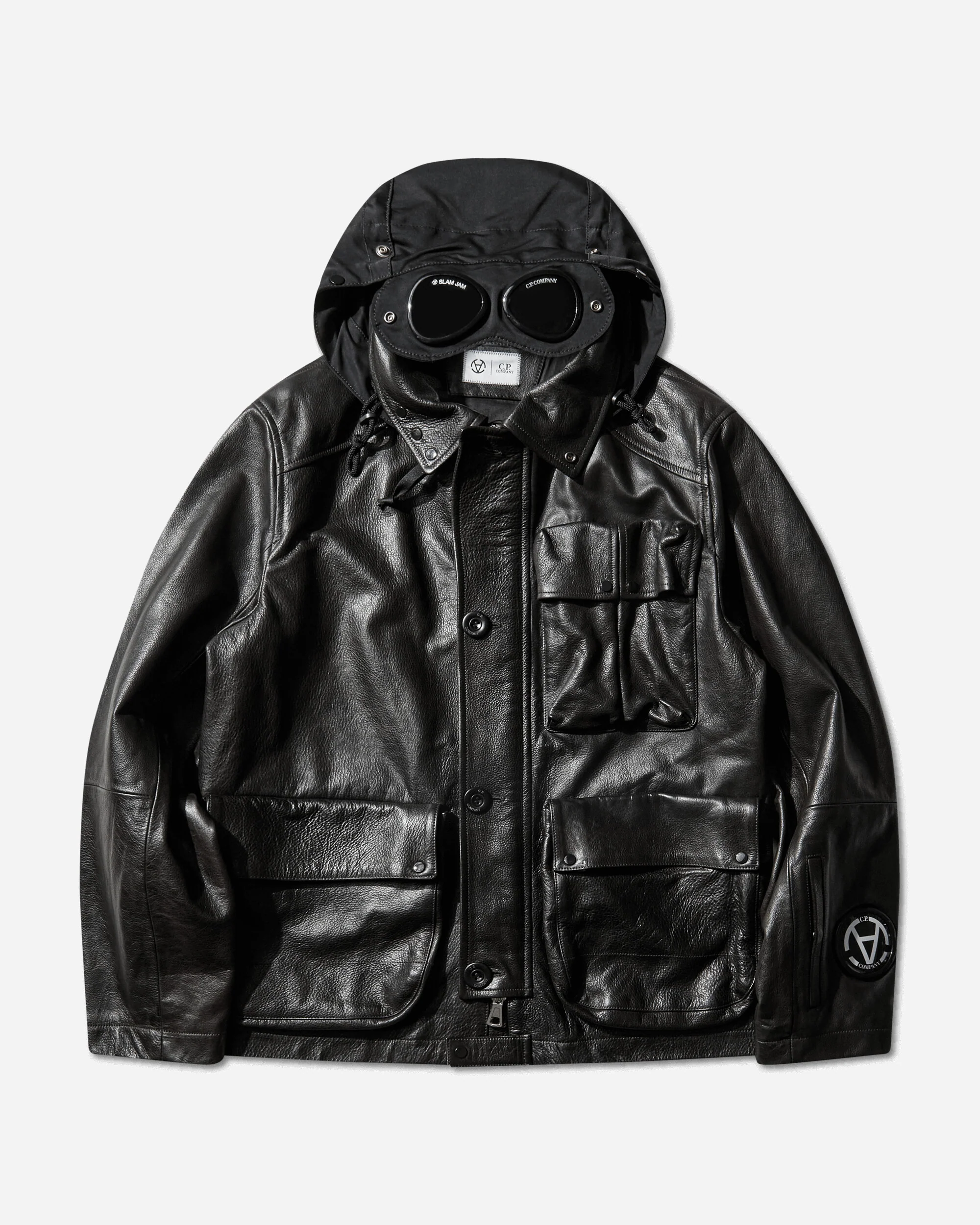 Slam Jam Leather Mille Jacket Black - Image 2
