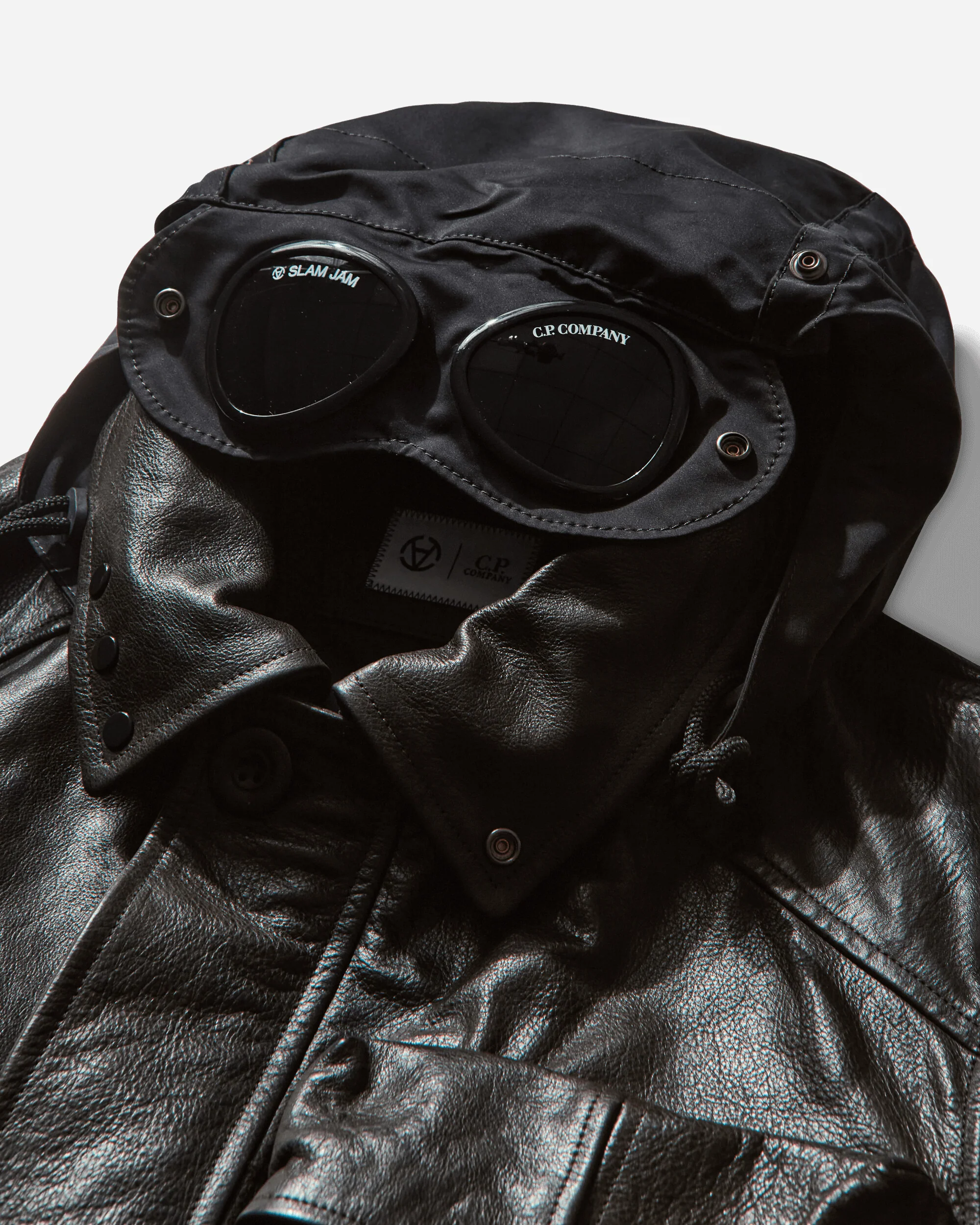 Slam Jam Leather Mille Jacket Black - Image 4