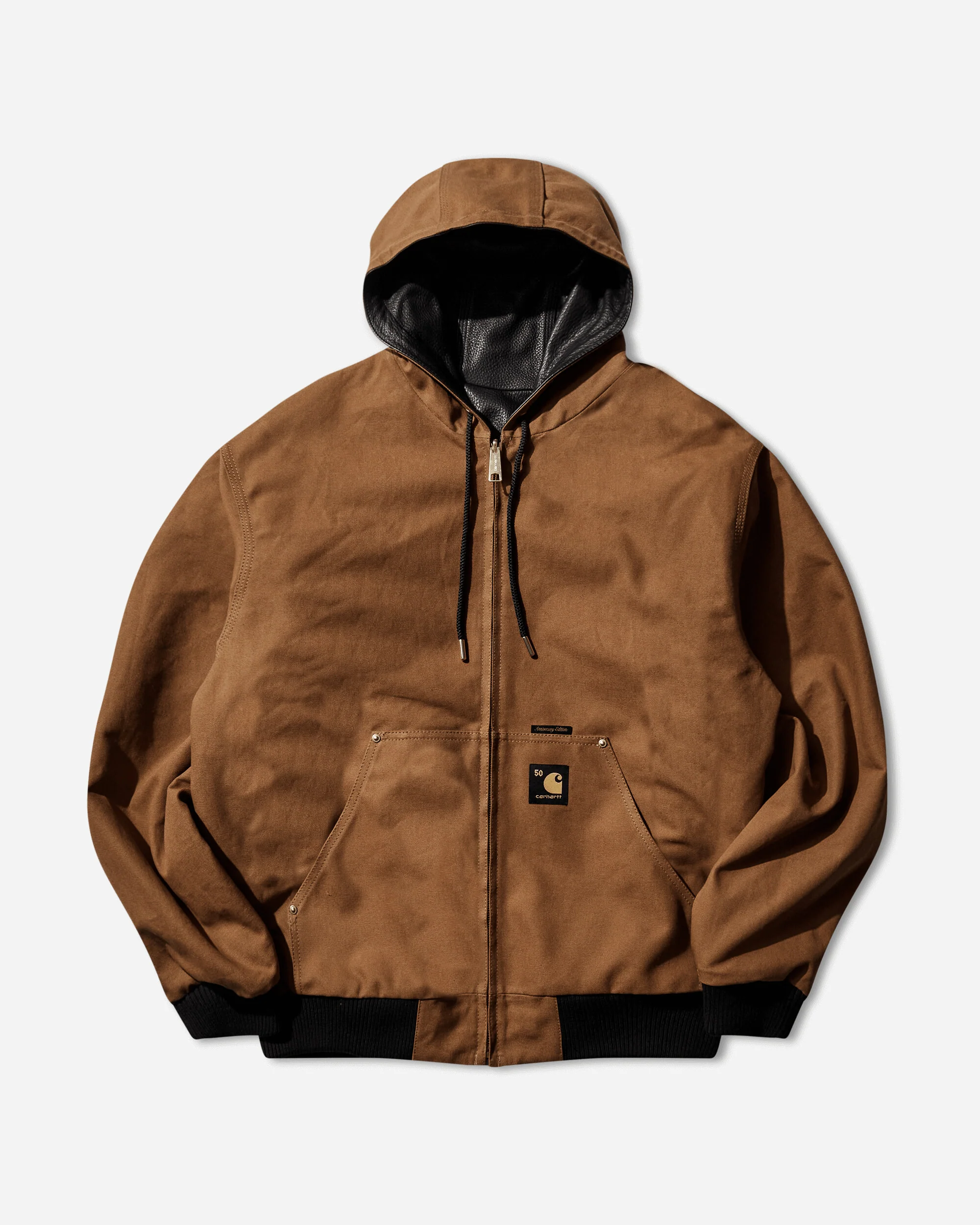 Men's OG Active Jacket 50th Anniversary Edition Leather Black / Hamilton Brown - Image 3