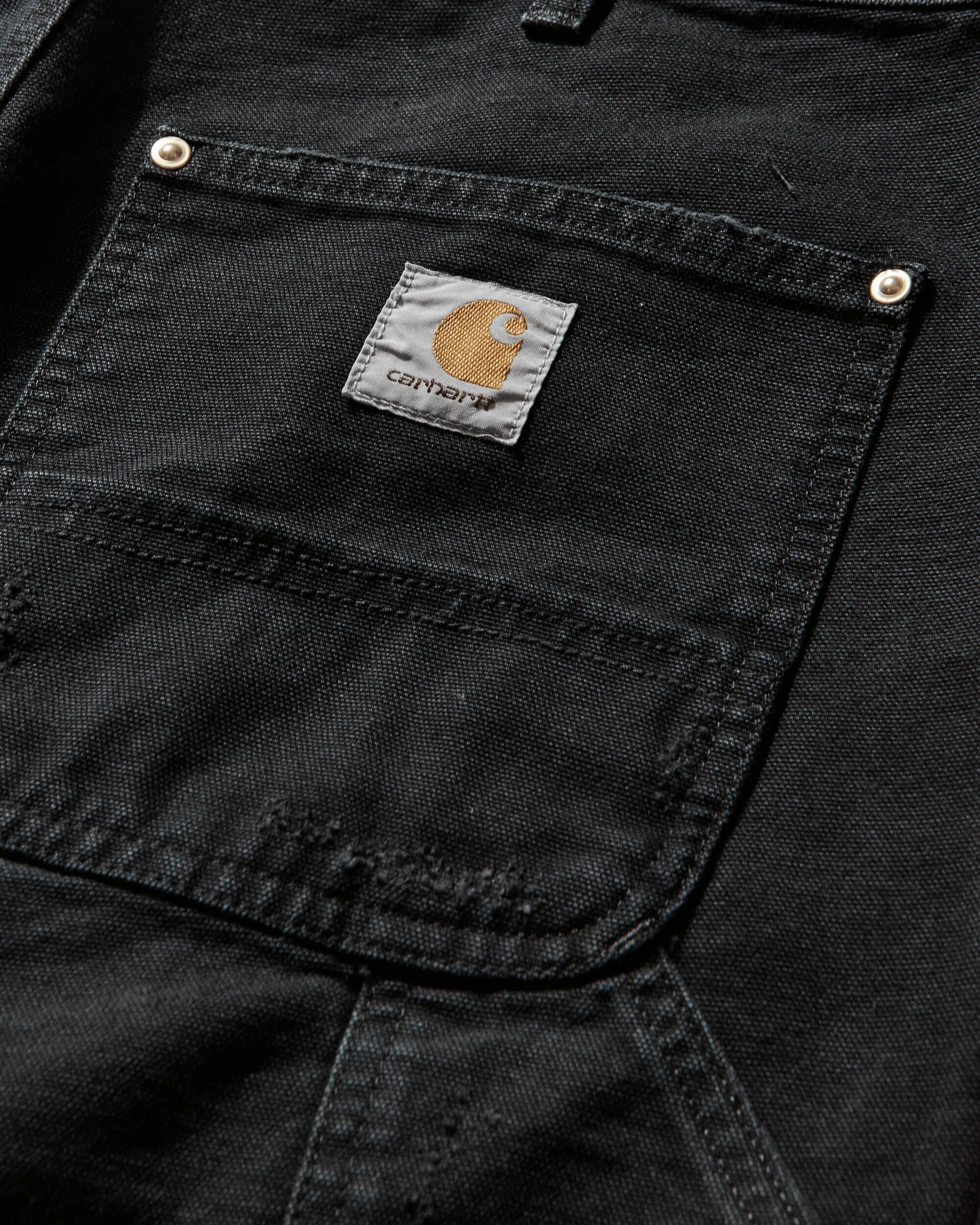 Men's Double Knee Pants Black (Grind Washed) - Image 3