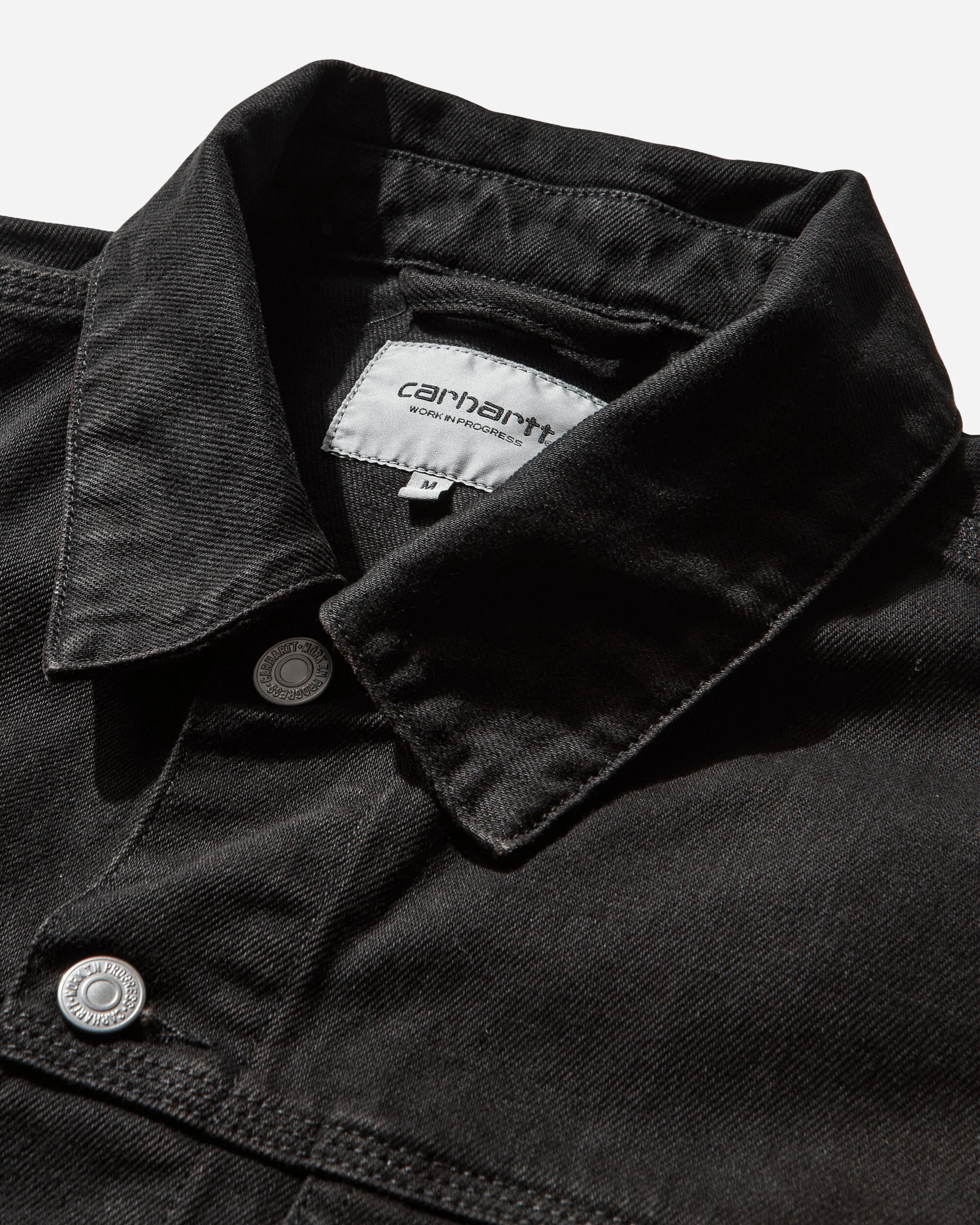 Men's Everson Trucker Jacket Black (Garment Dyed) - Image 4