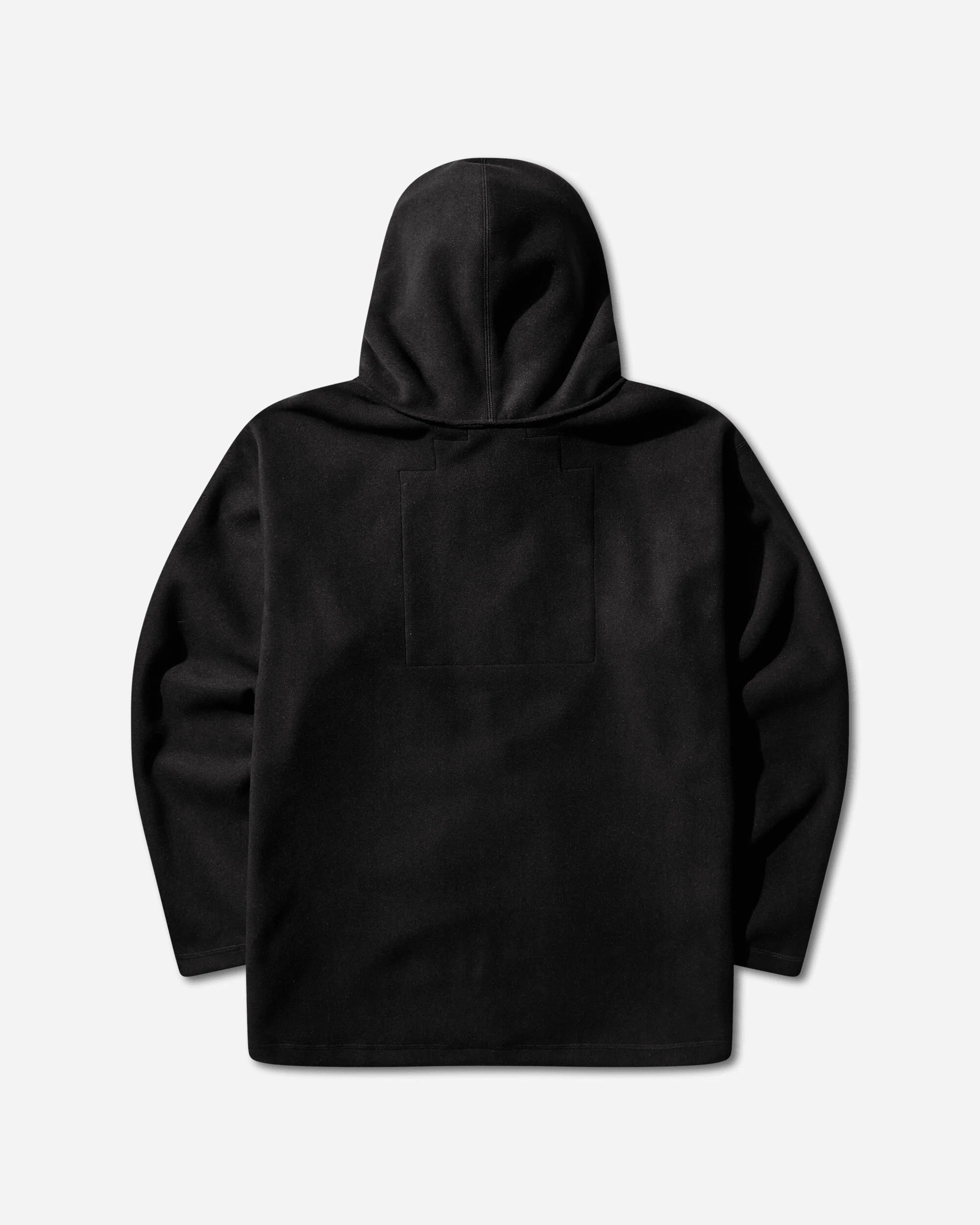 Men's Attached Hood Zip Up Fleece Jacket Black - Image 2