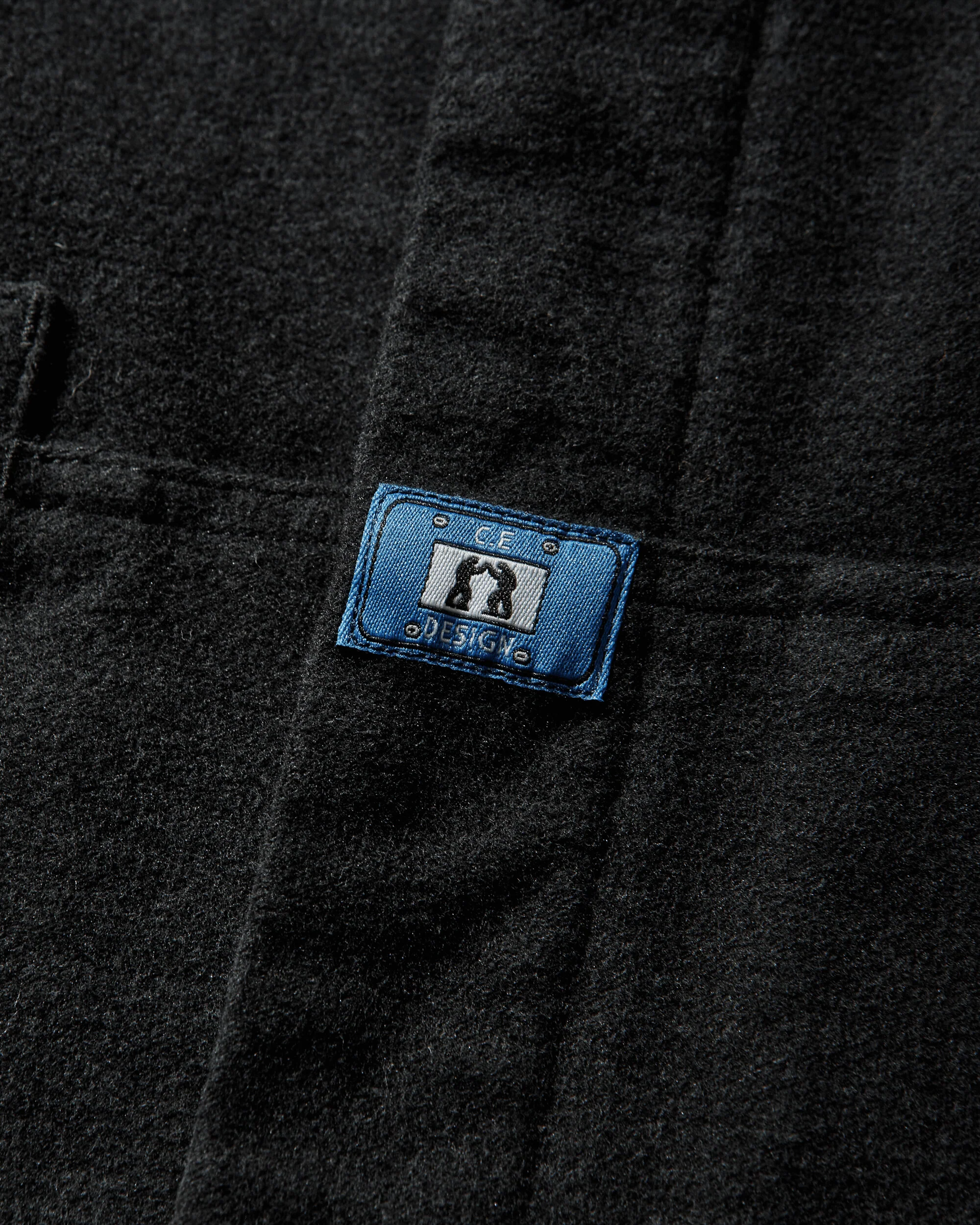 Men's Brushed Cotton Design Big Shirt Black - Image 3