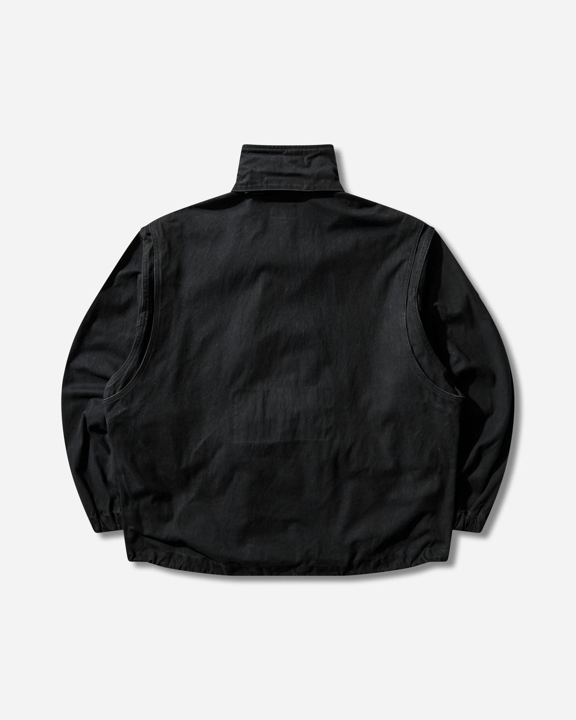 Men's Canvas Casual Zip Jacket Black - Image 2