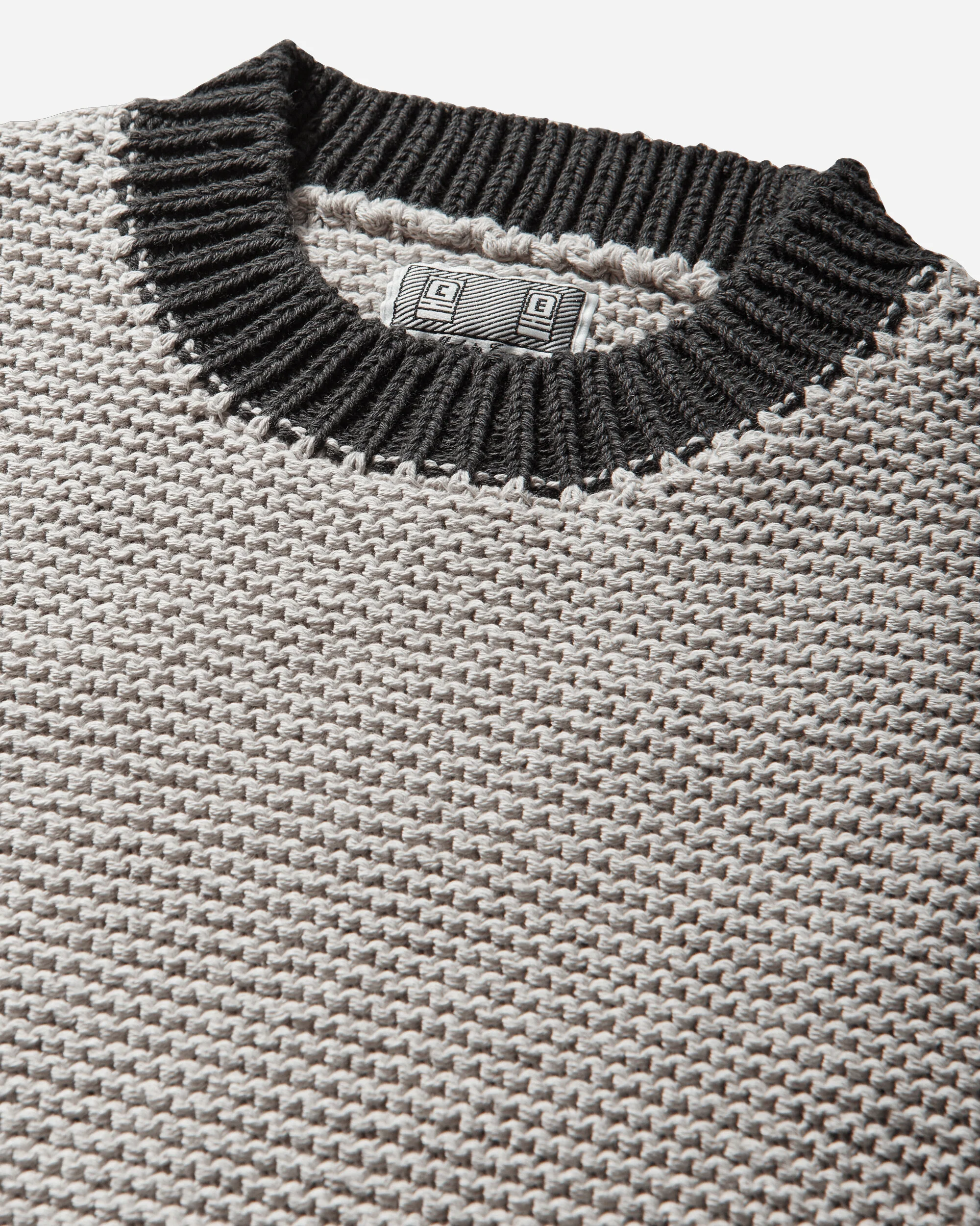 Men's Coloured Cotton Knit Sweater Grey - Image 3