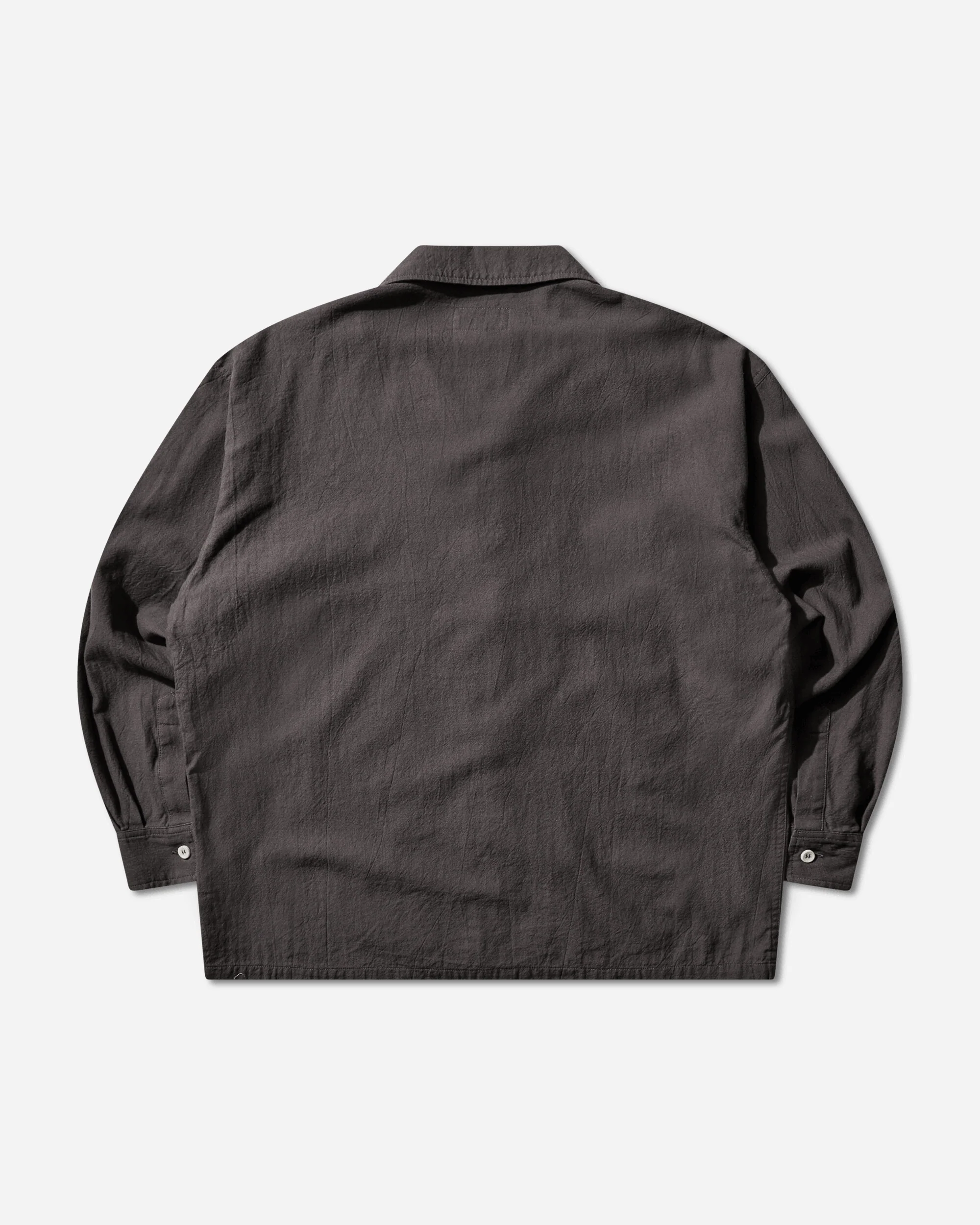 Men's Coloured Cotton Twill Open Shirt Charcoal - Image 2