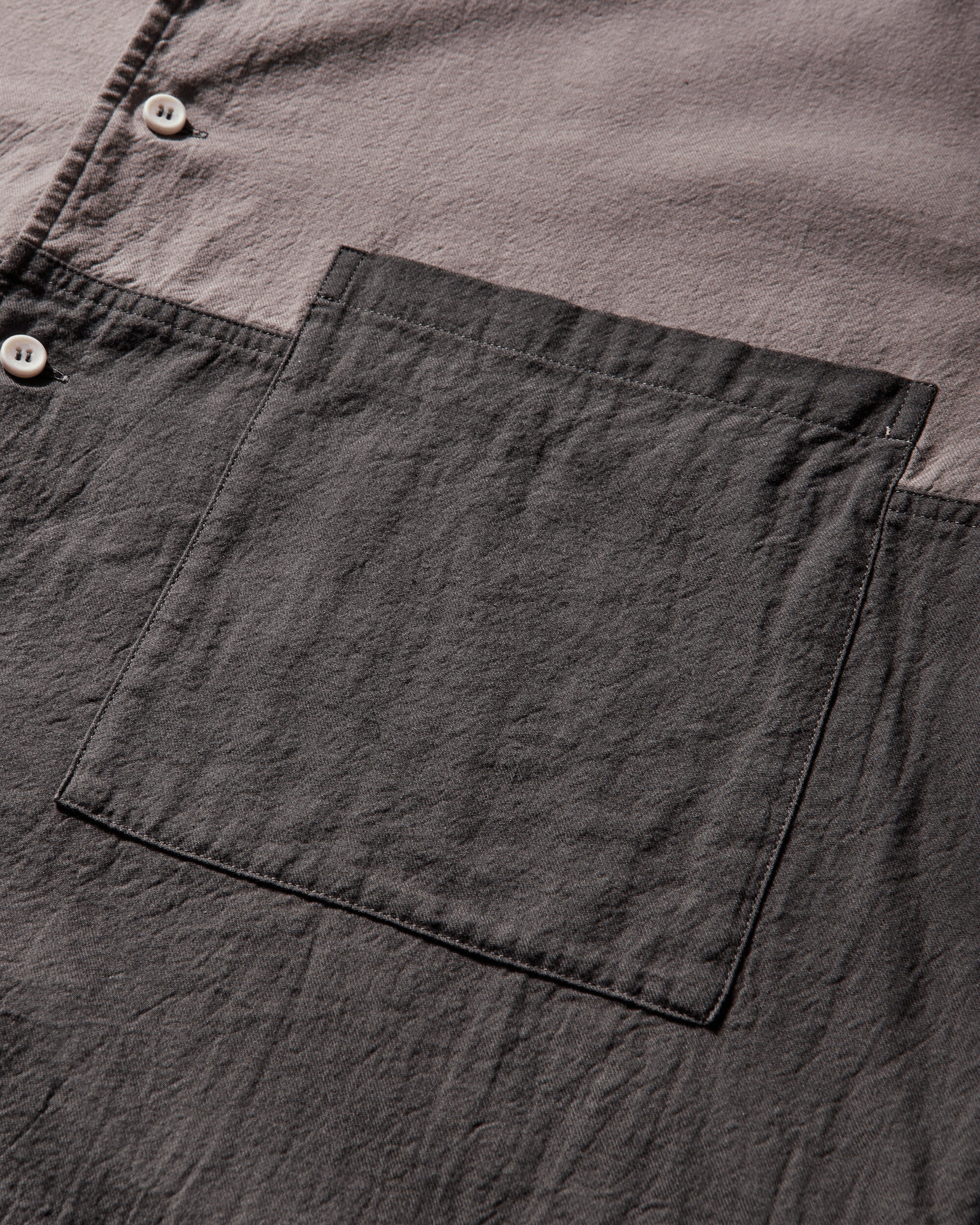 Men's Coloured Cotton Twill Open Shirt Charcoal - Image 4