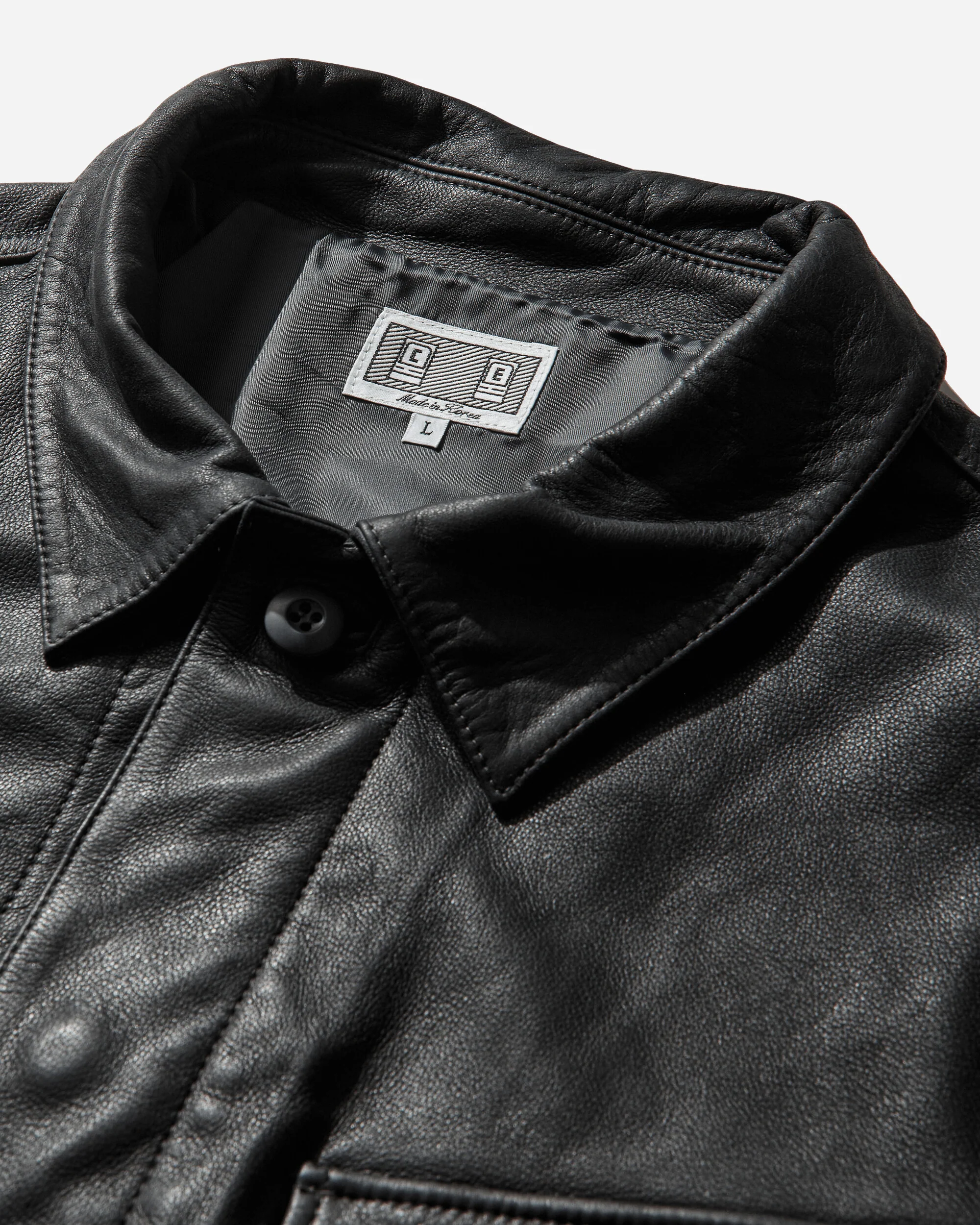Men's Community Leather Jacket Grey - Image 4