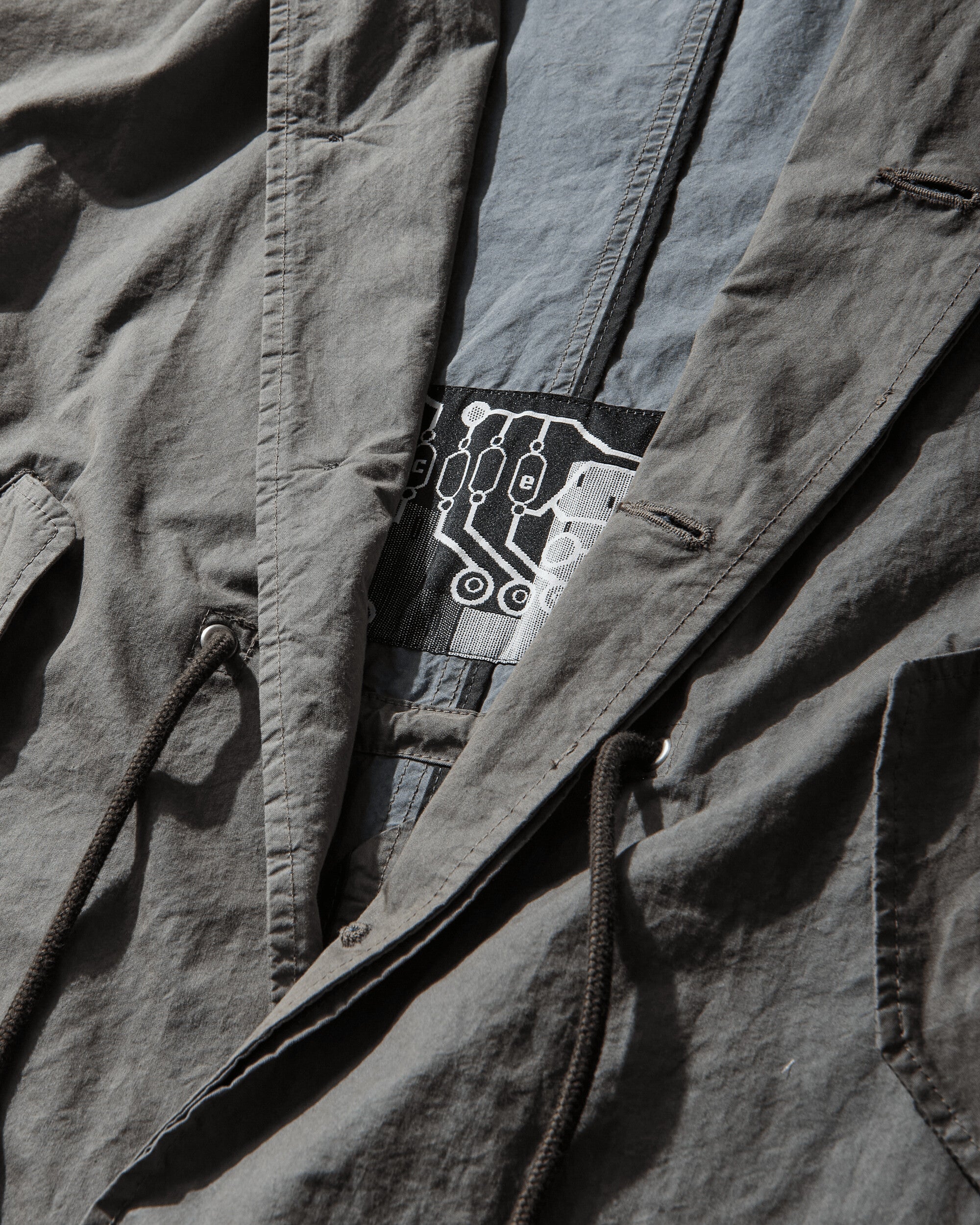 Men's Overdye CN Long Coat Grey - Image 3