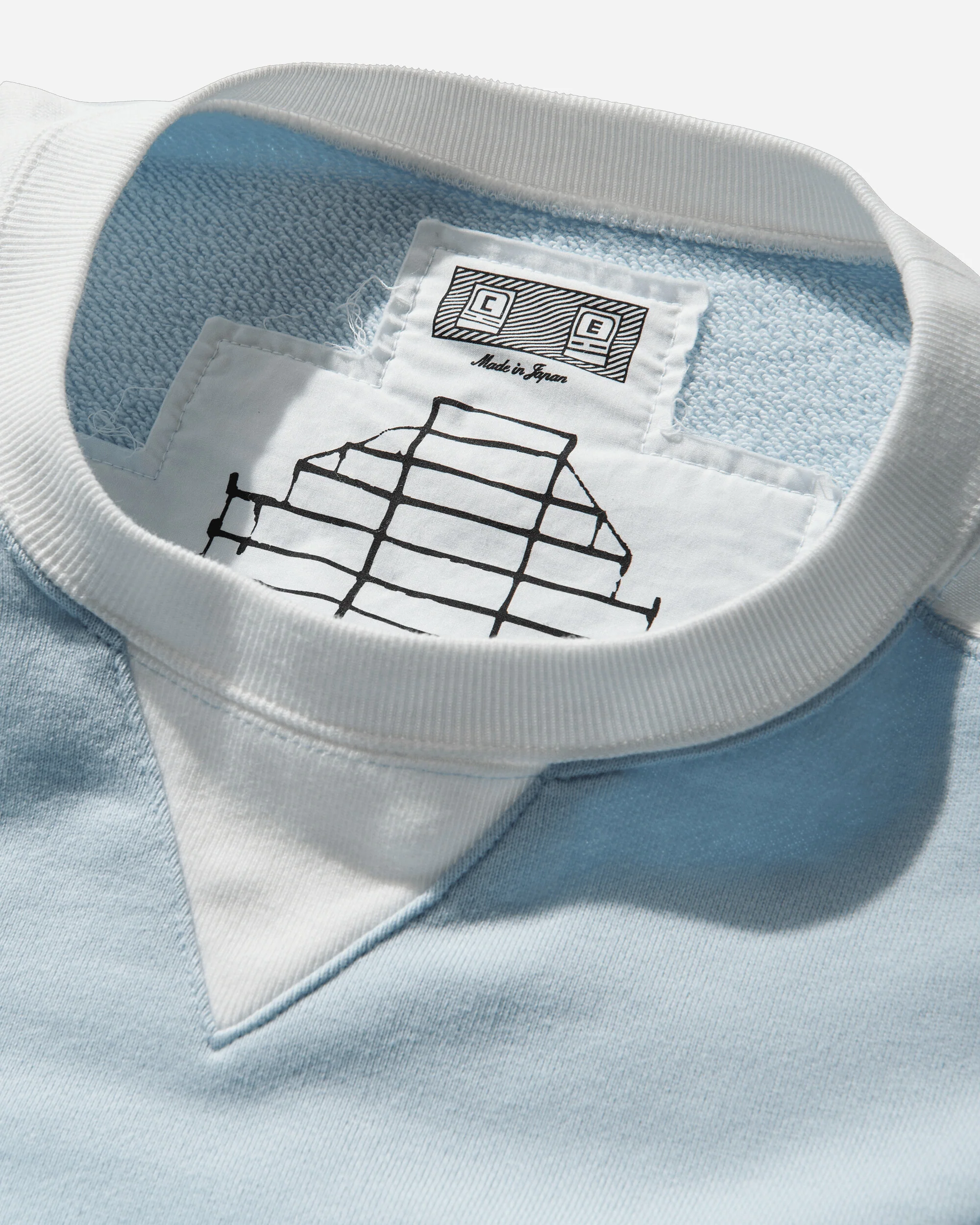 Men's Panel Shoulder Crewneck Sweatshirt Blue - Image 3