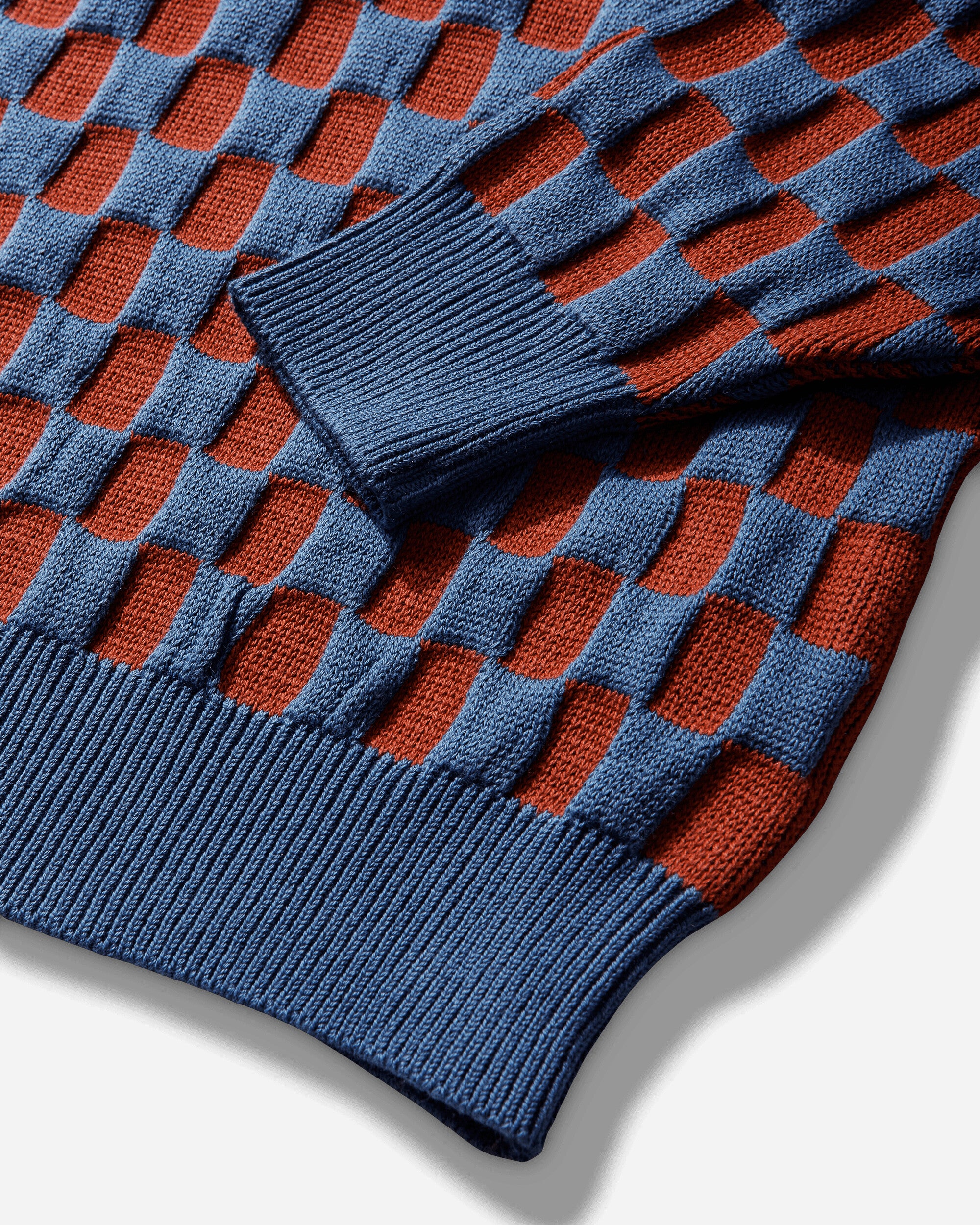 Men's Rectangular Block Knit Sweater Blue - Image 4