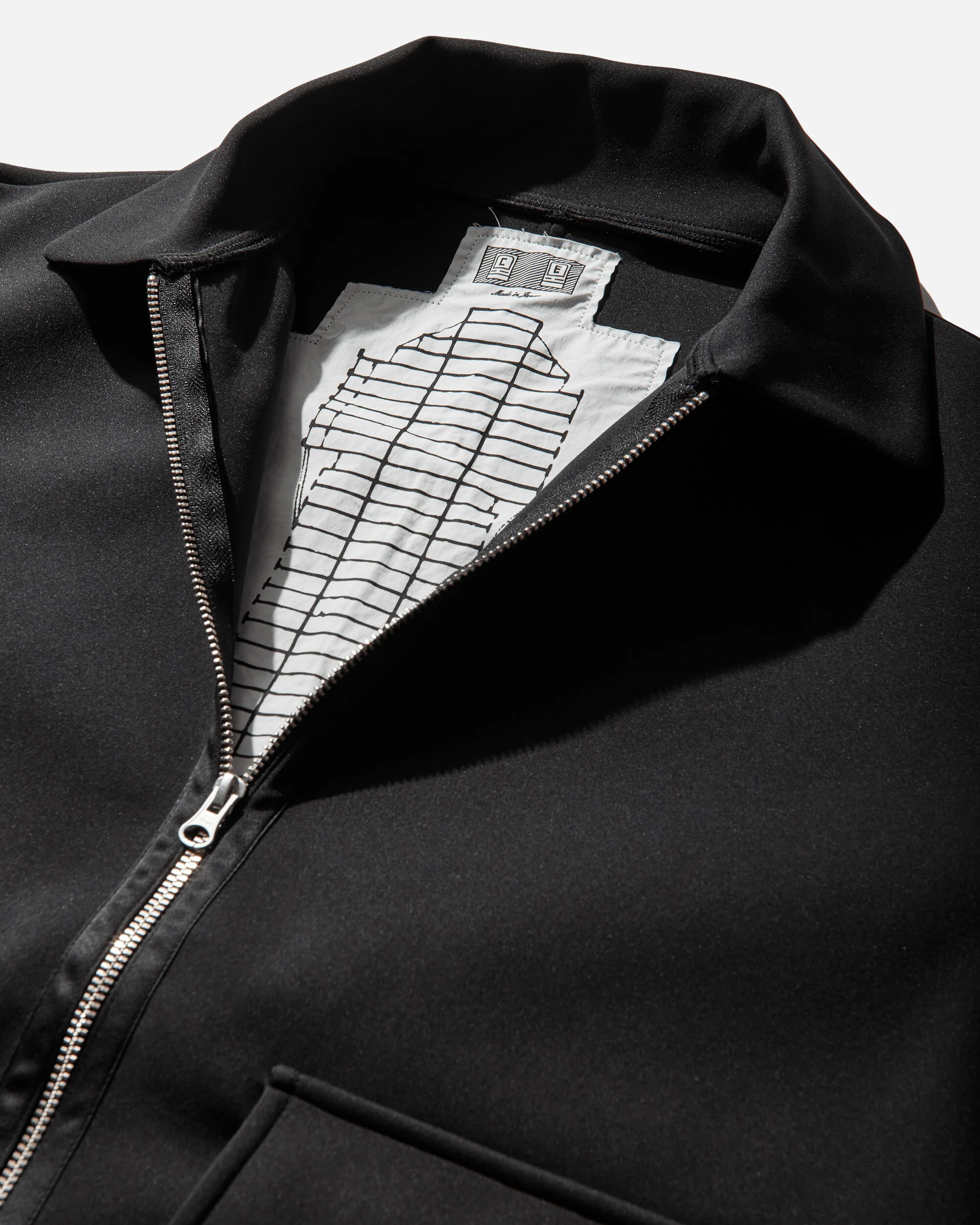 Men's Smooth Zip Up Jacket Black - Image 3