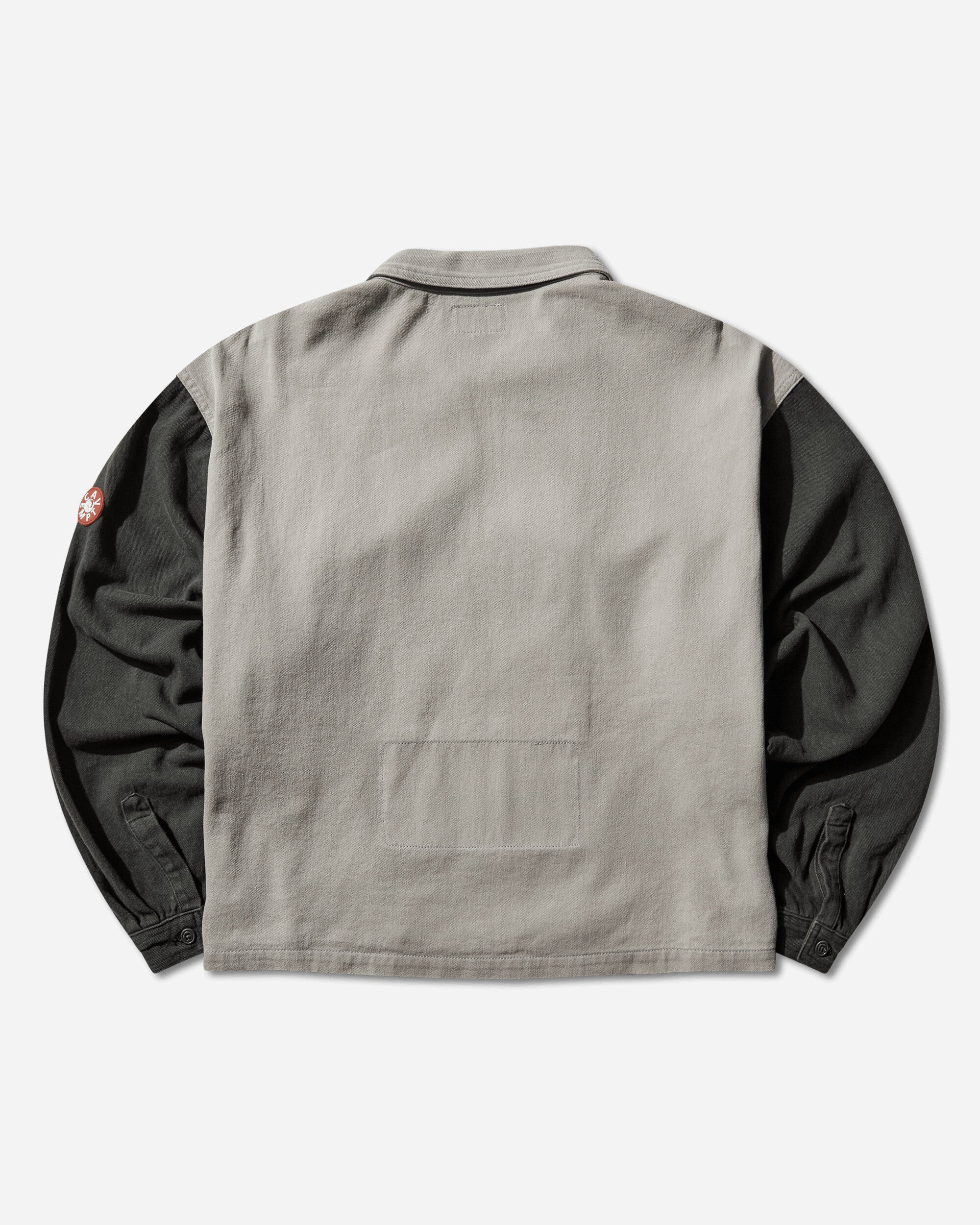 Men's Stripe Cut Short Shirt Jacket Grey - Image 2