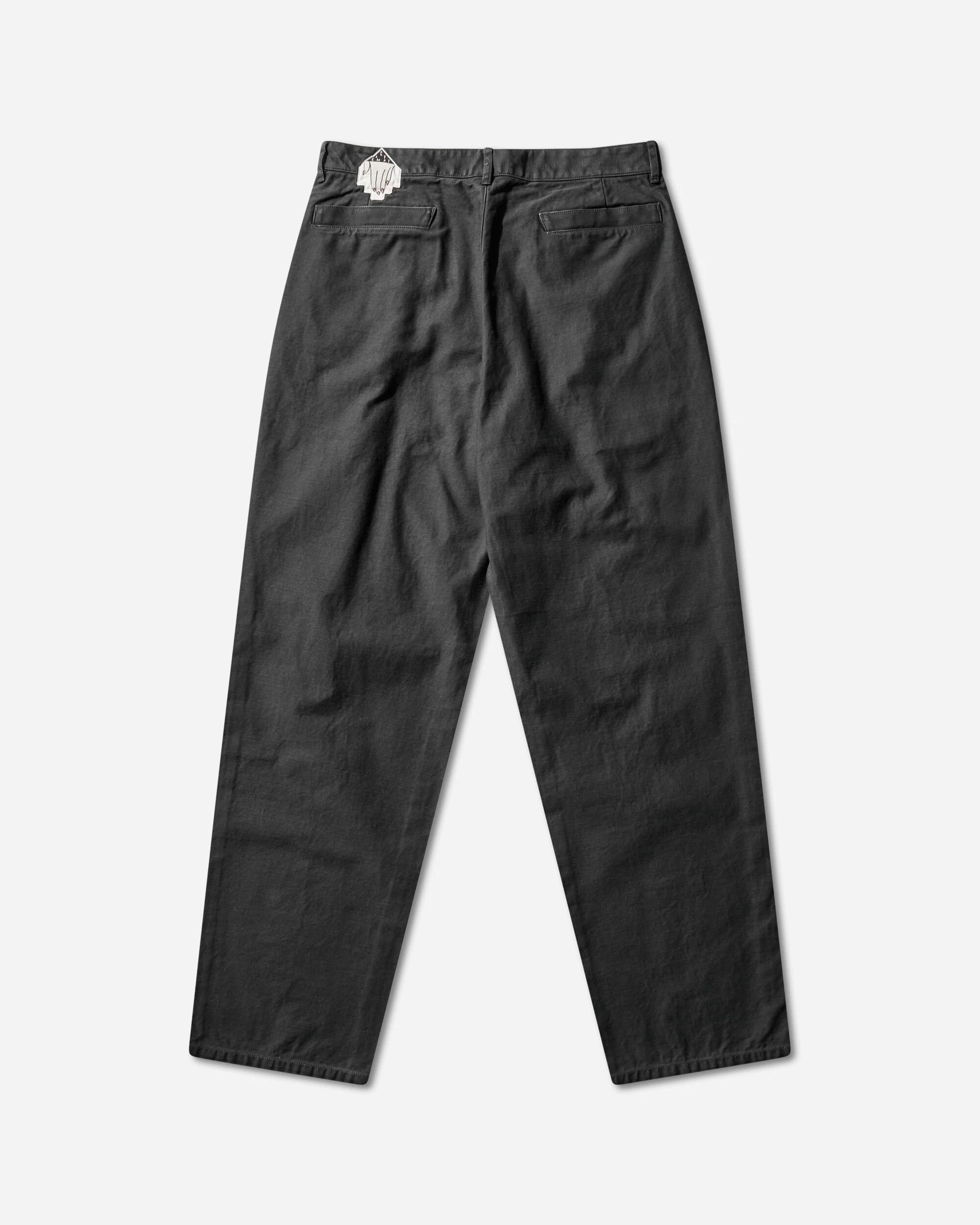 Men's Washed Cotton One Tuck Pants Charcoal - Image 2