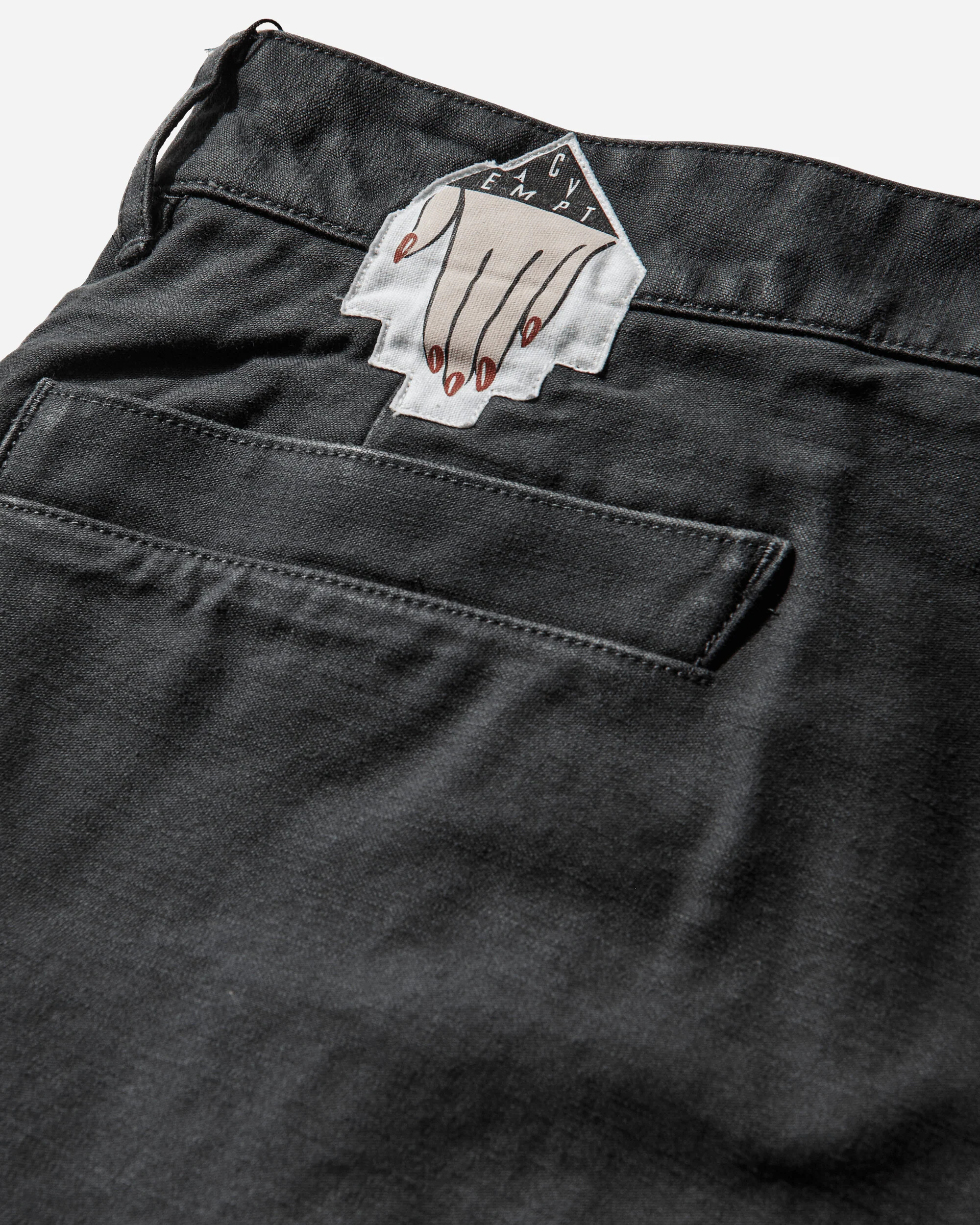Men's Washed Cotton One Tuck Pants Charcoal - Image 3