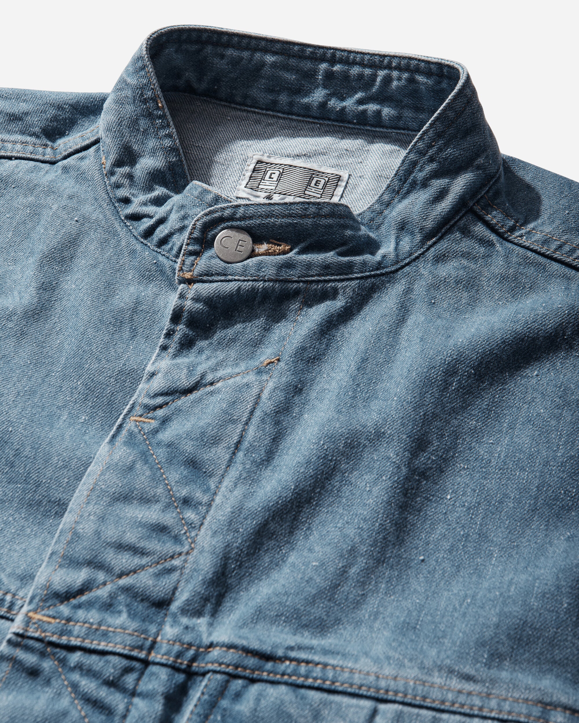 Men's Washed Nep Denim Trucker Jacket Indigo - Image 3
