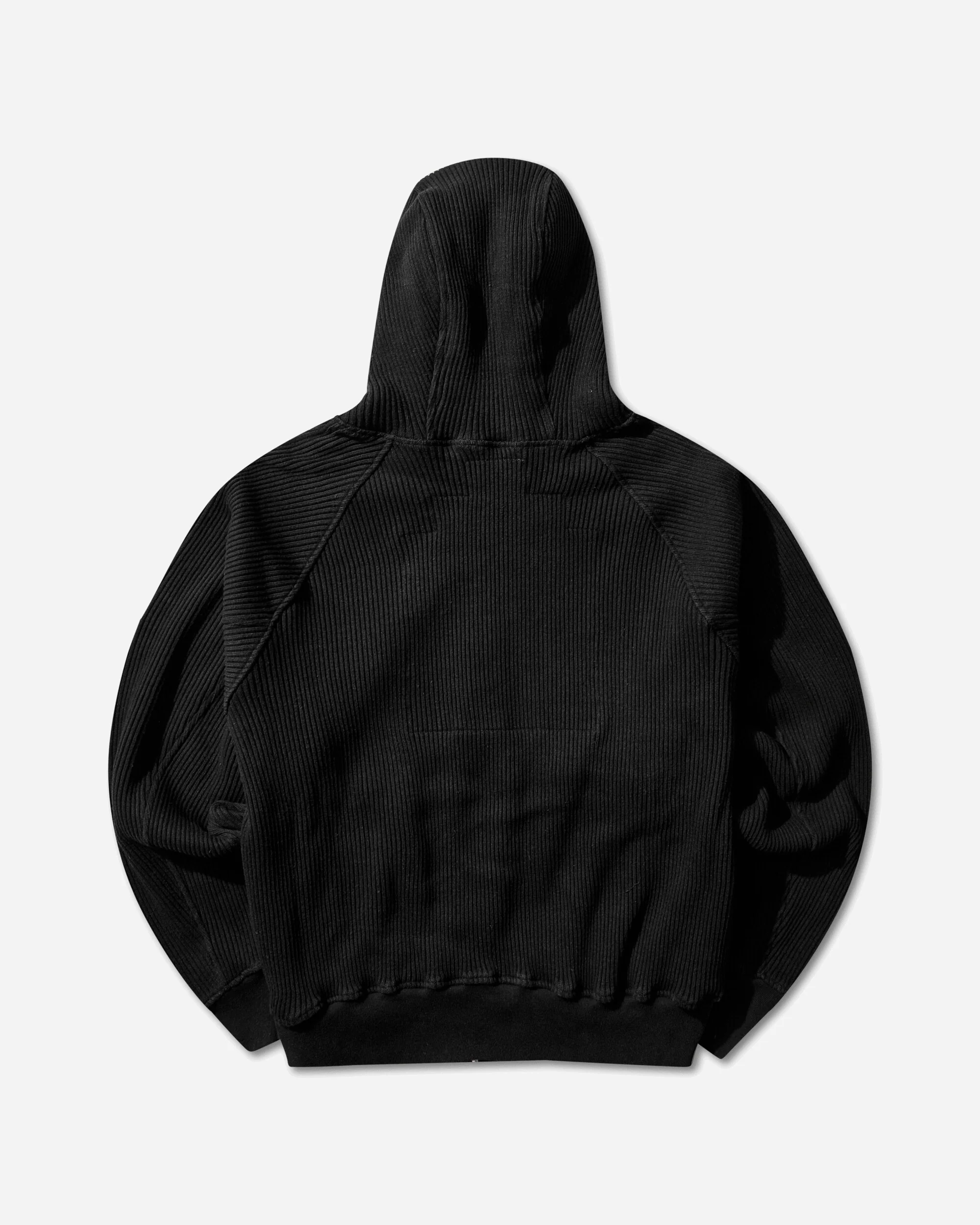 Men's Wide Rib Big Heavy Zip Hoodie Black - Image 2