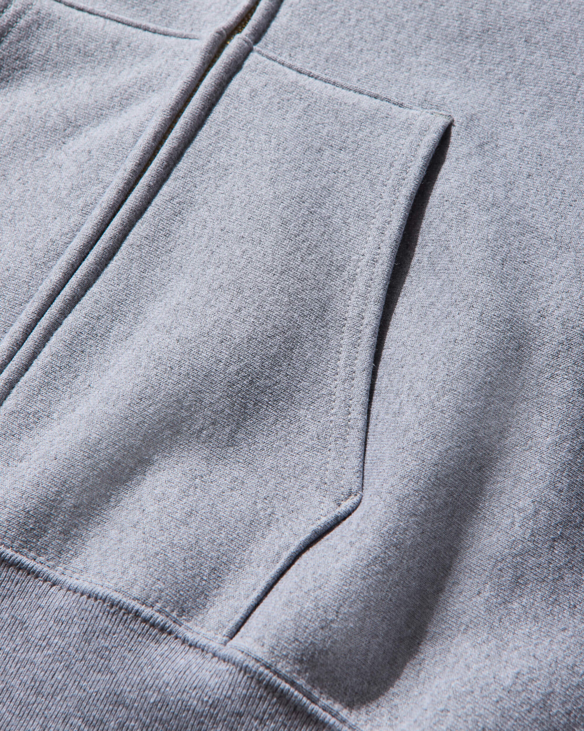 Men's Made in USA Reverse Weave Zipped Hoodie Oxford Gray - Image 3