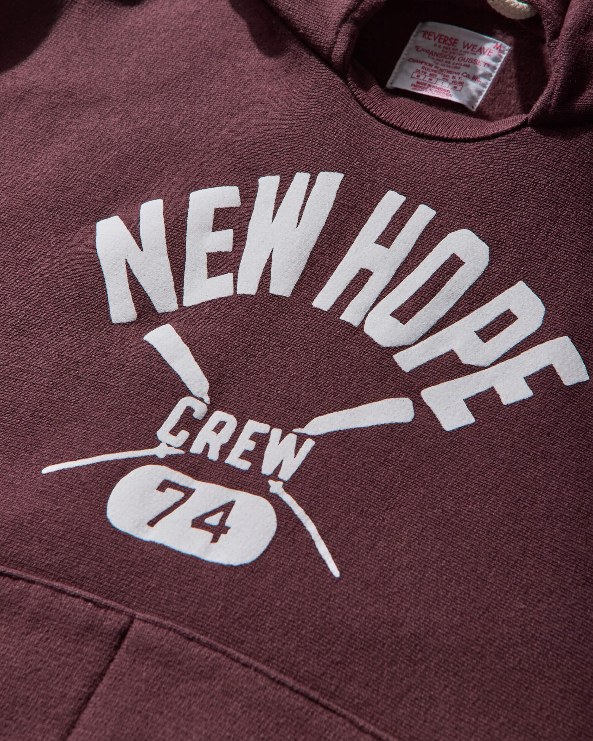 Men’s Index & Archives Lighthouse Reverse Weave Fleece Hoodie Brown - Image 3