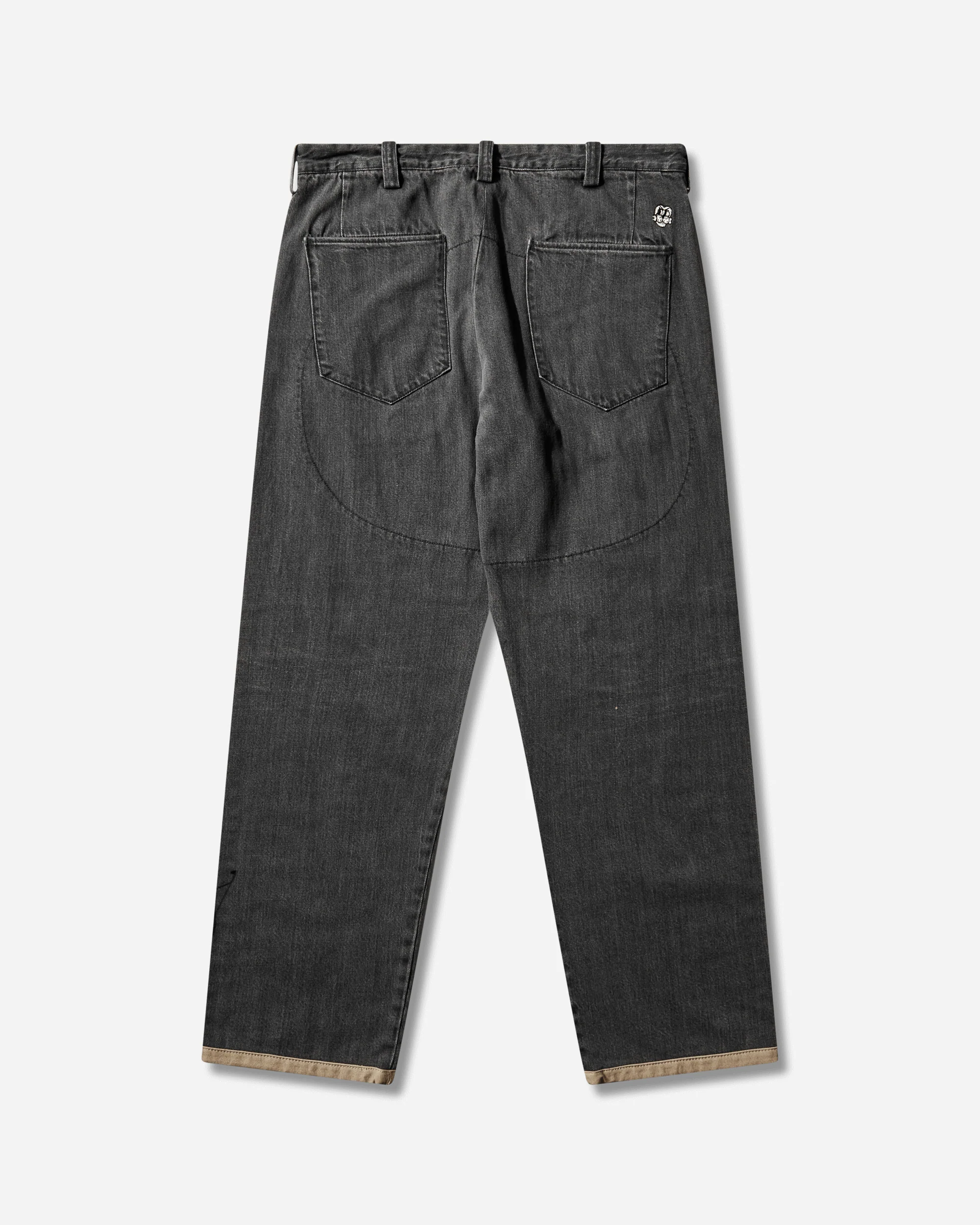 Men's 10 Pocket Double Knee Denim Pants Washed Black - Image 2