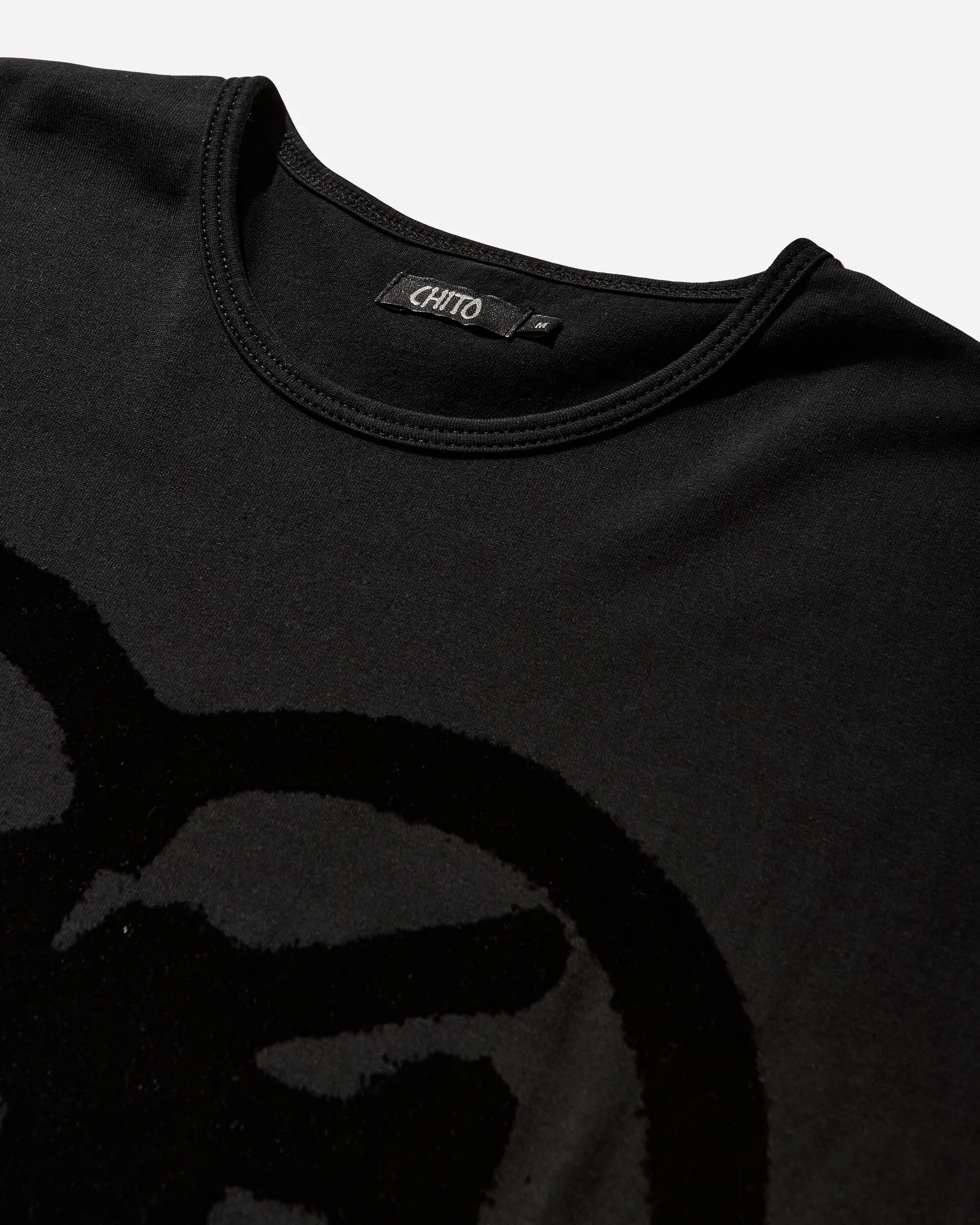 Men's Flocked Pup T-Shirt Black - Image 3