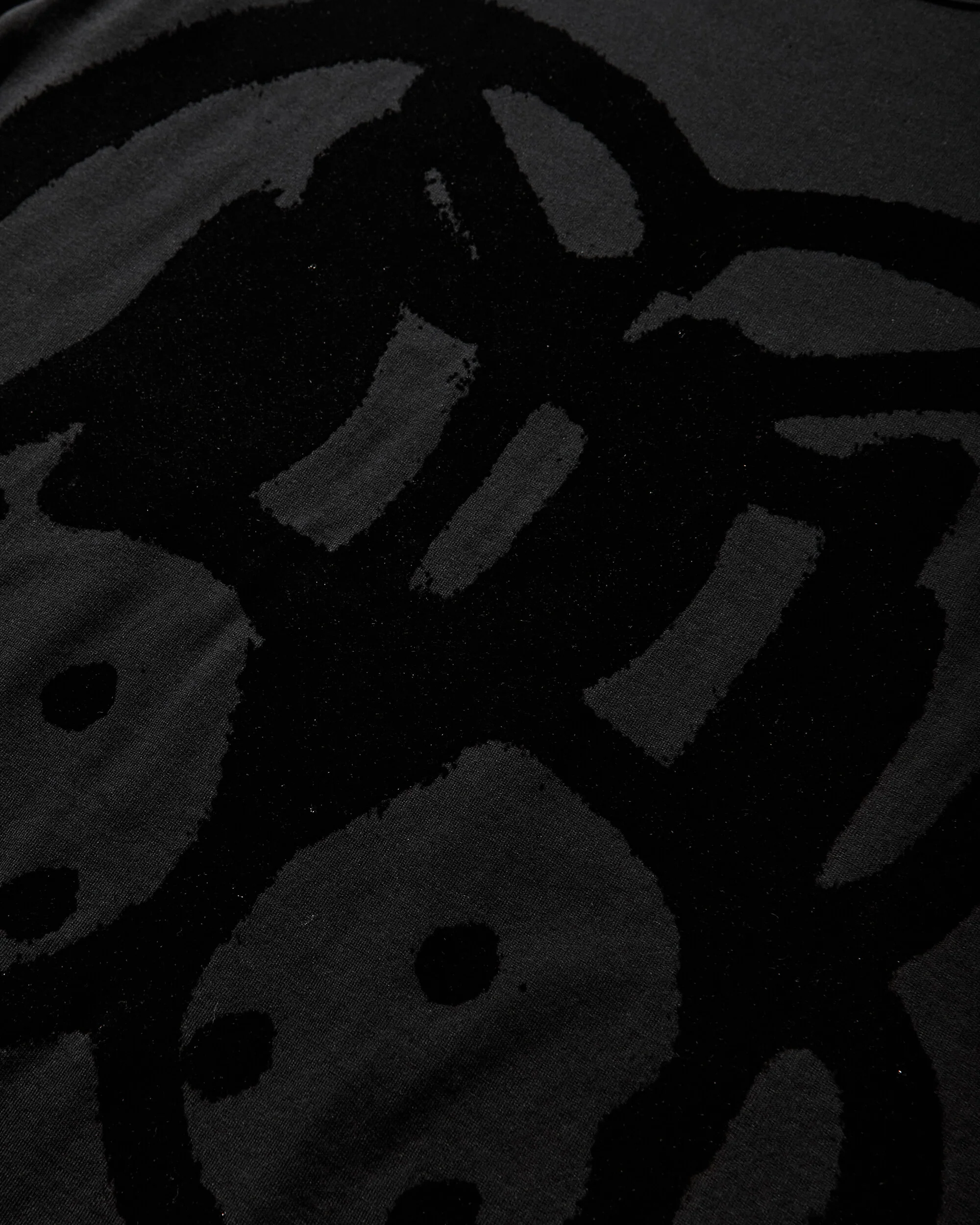 Men's Flocked Pup T-Shirt Black - Image 4