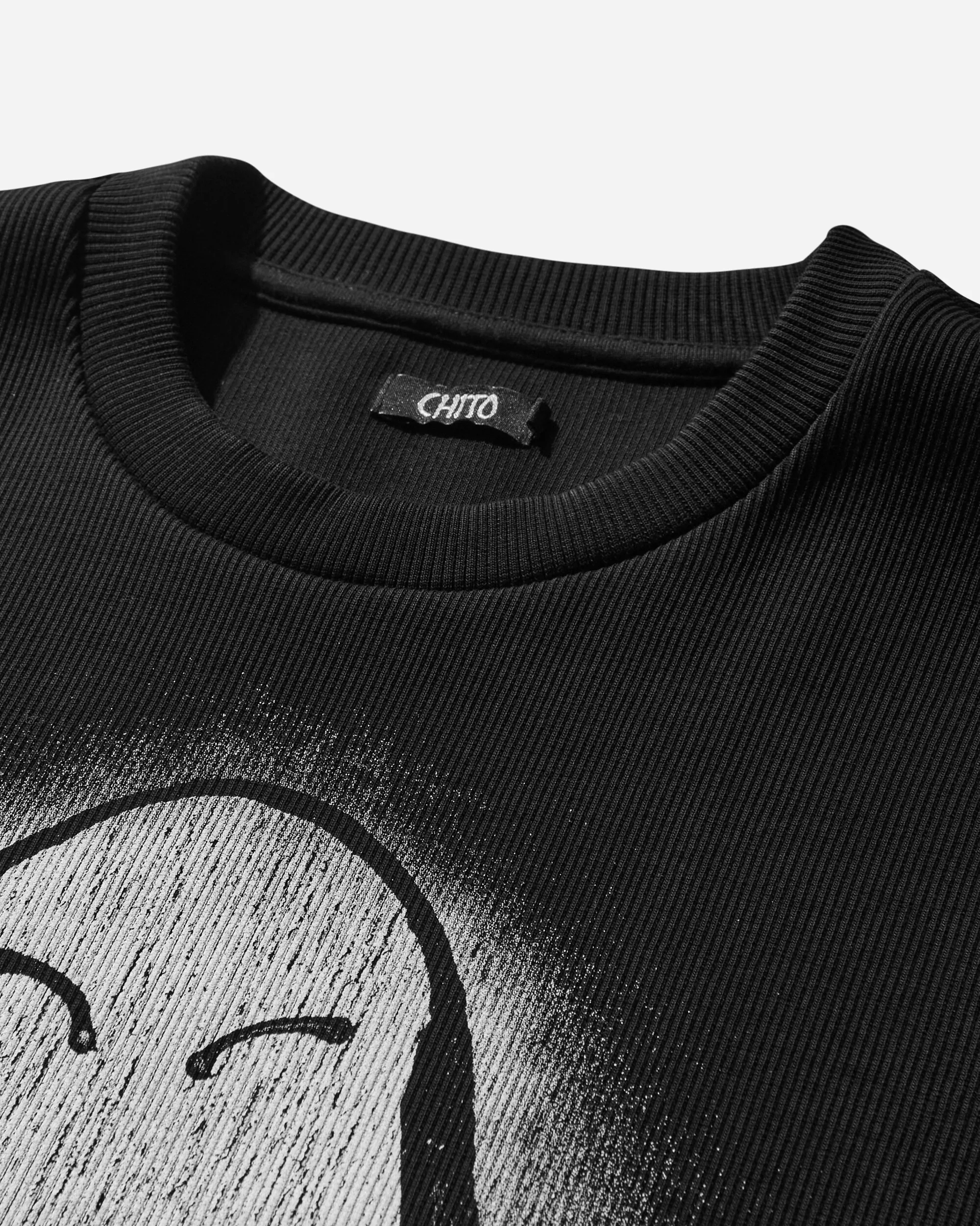 Men's Heart Eye Pup Ribbed T-Shirt Black - Image 3