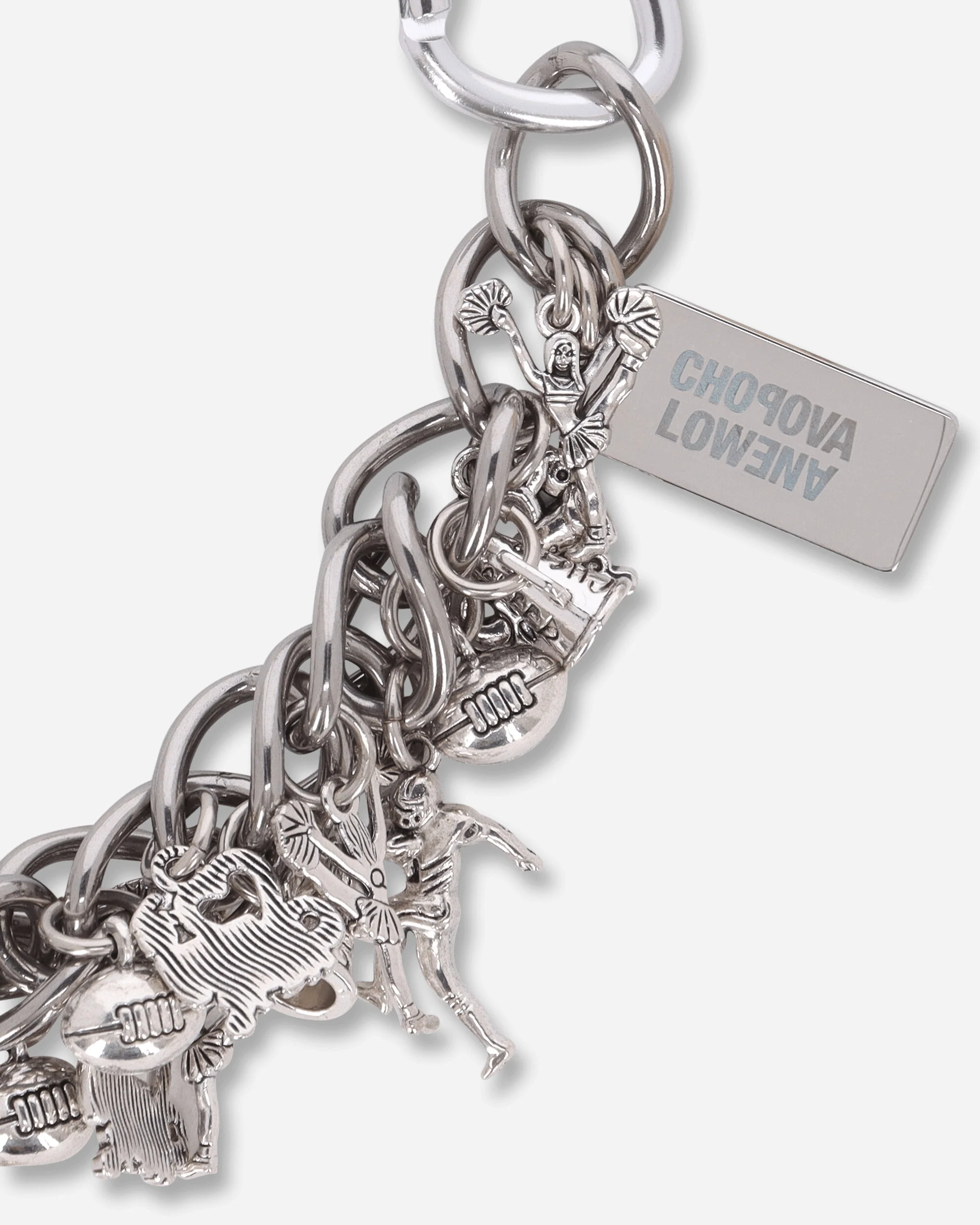 Sports Fan Carabiner Necklace Silver - Image 4