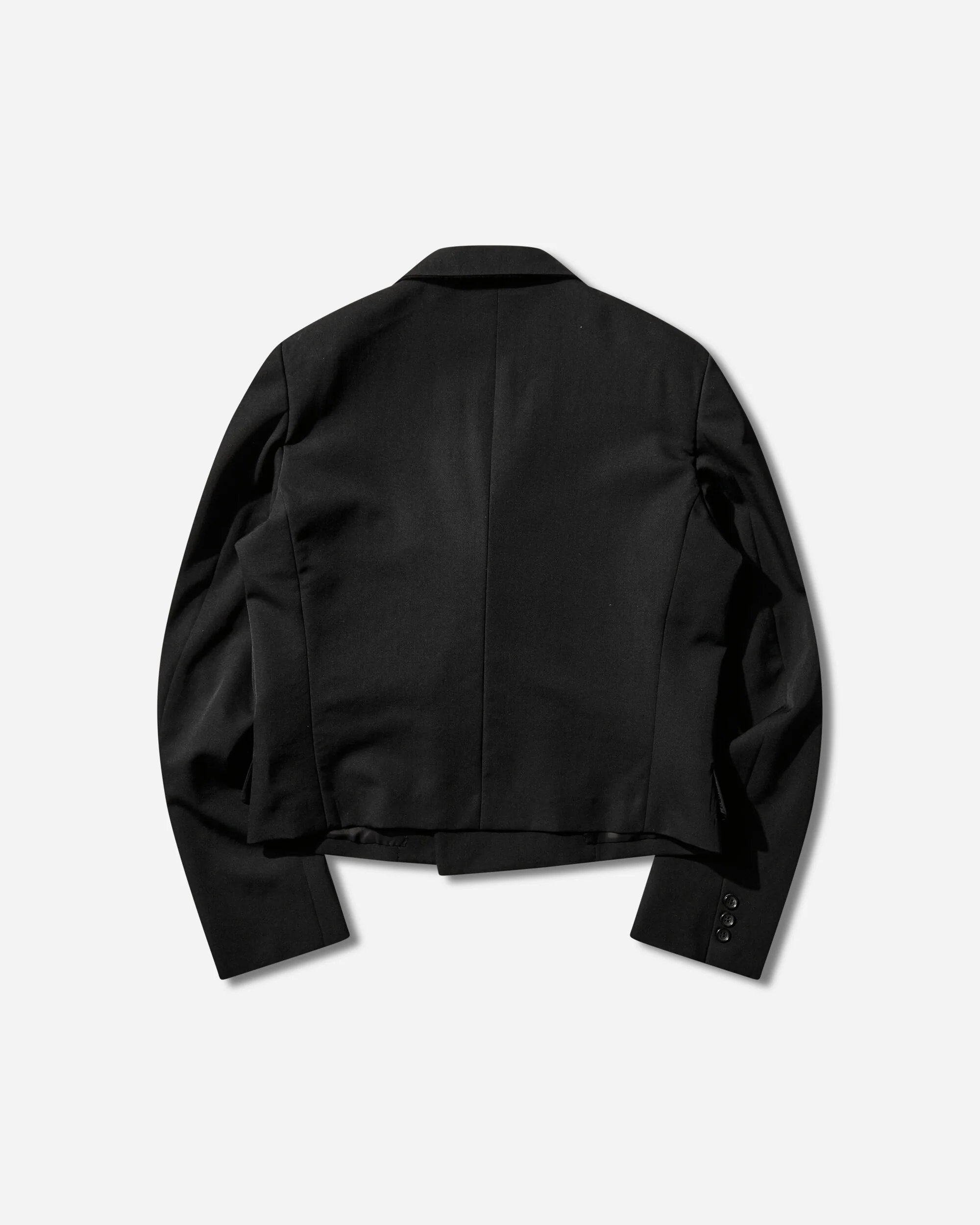 Men's Double-Breasted Cropped Blazer Black - Image 2