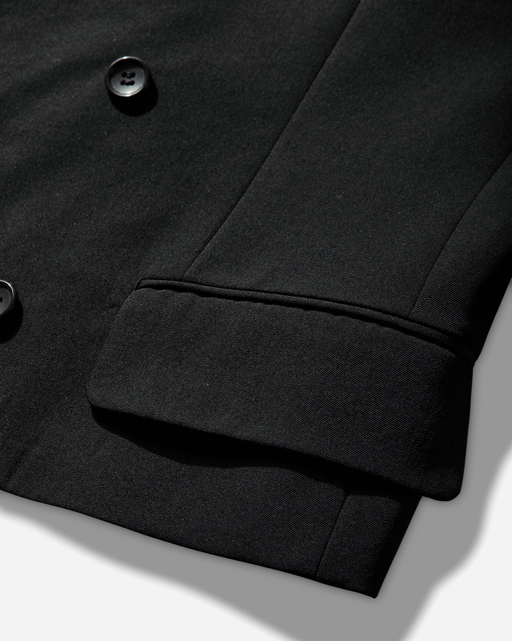 Men's Double-Breasted Cropped Blazer Black - Image 3