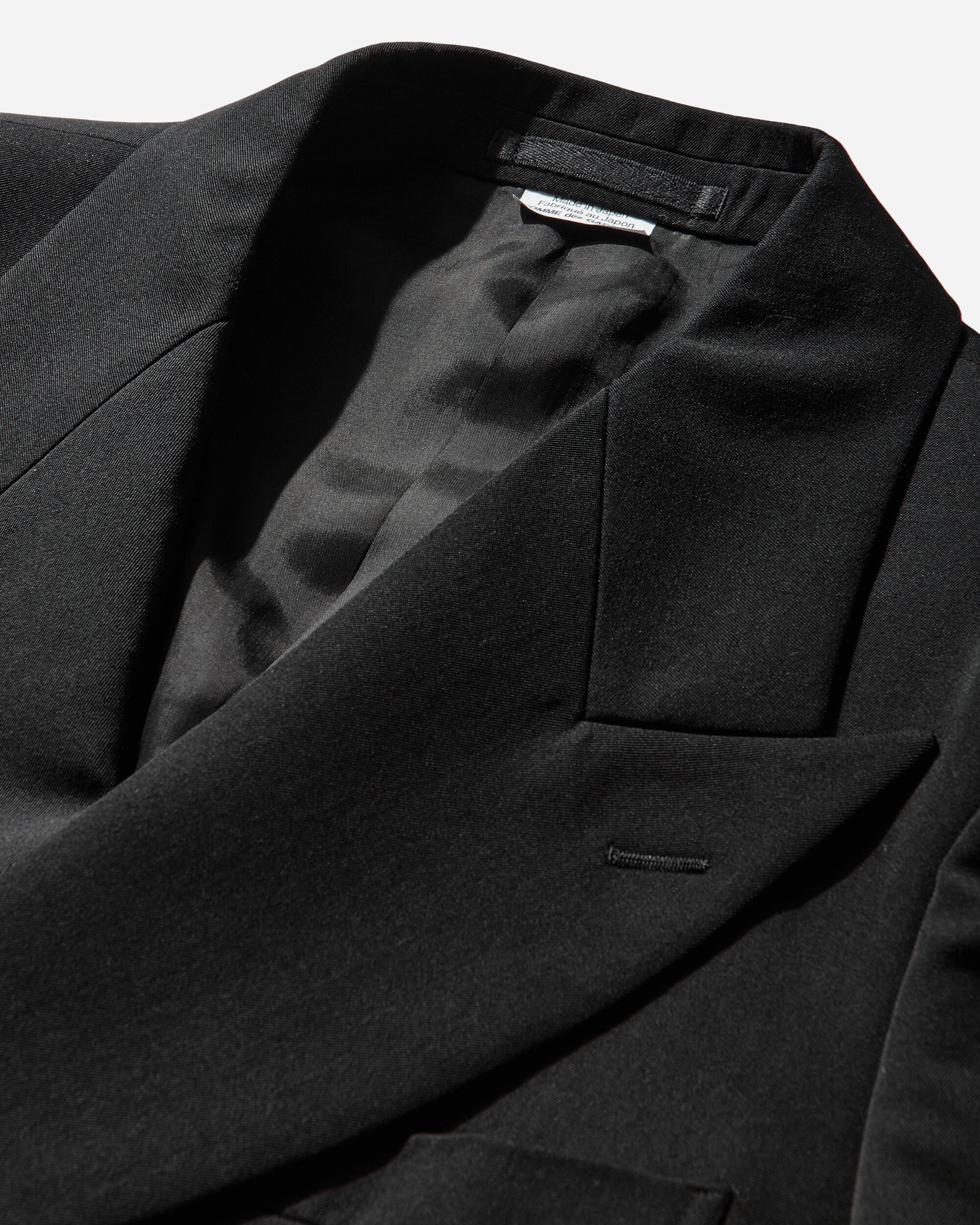 Men's Double-Breasted Cropped Blazer Black - Image 4