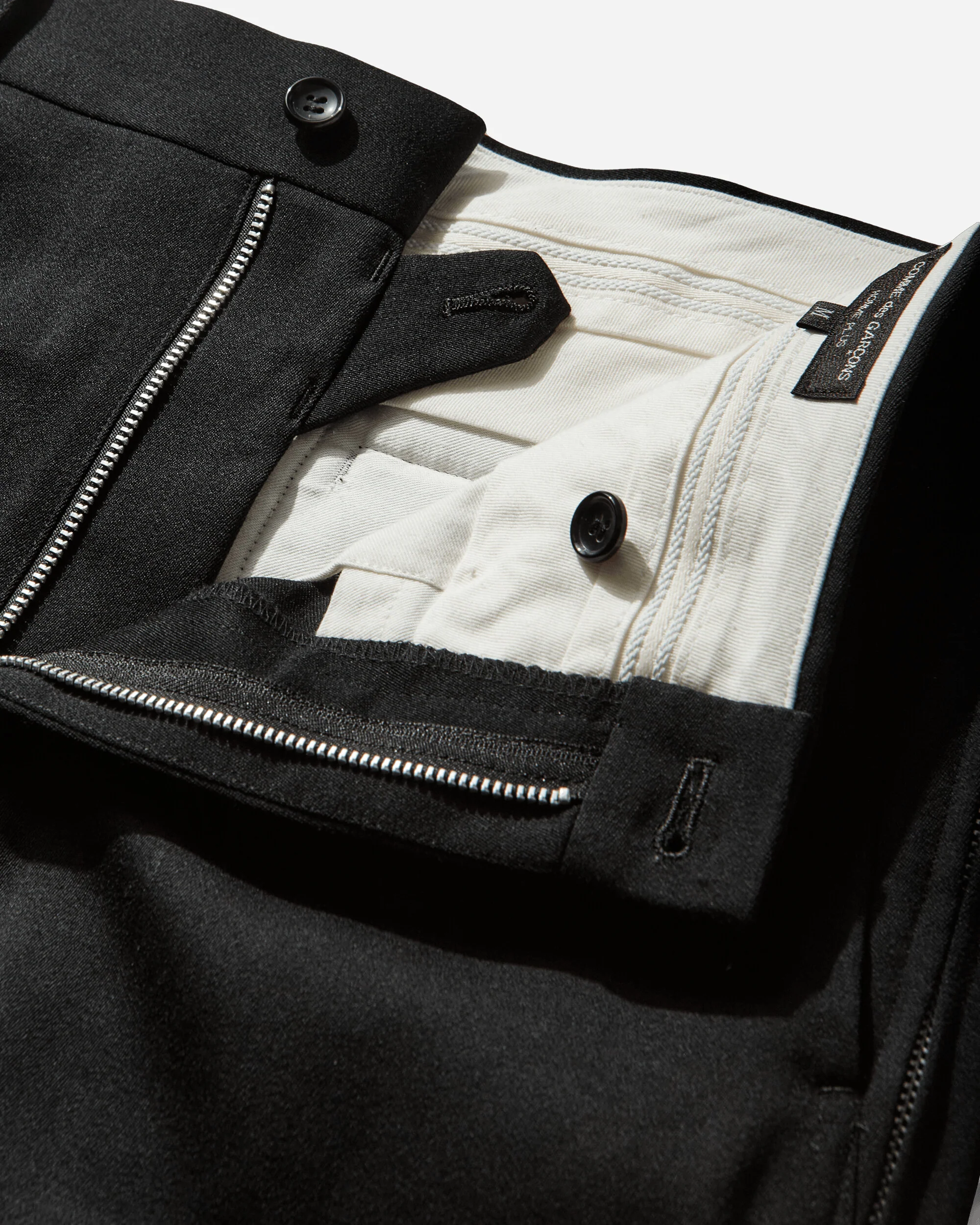 Men's Zipped Wool Shorts Black - Image 3