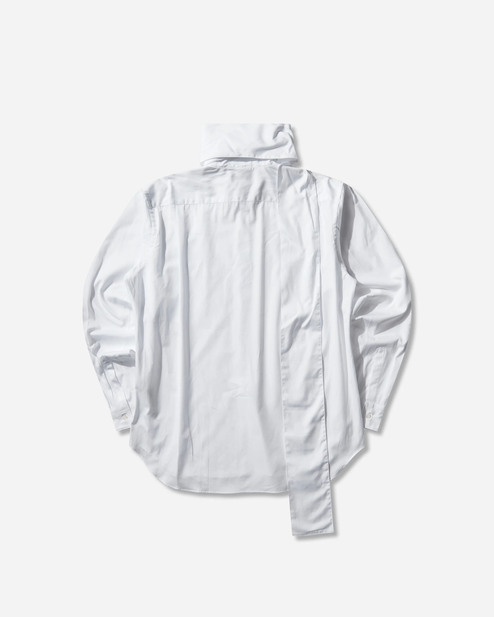 Men's Scarf Longsleeve Shirt White - Image 2
