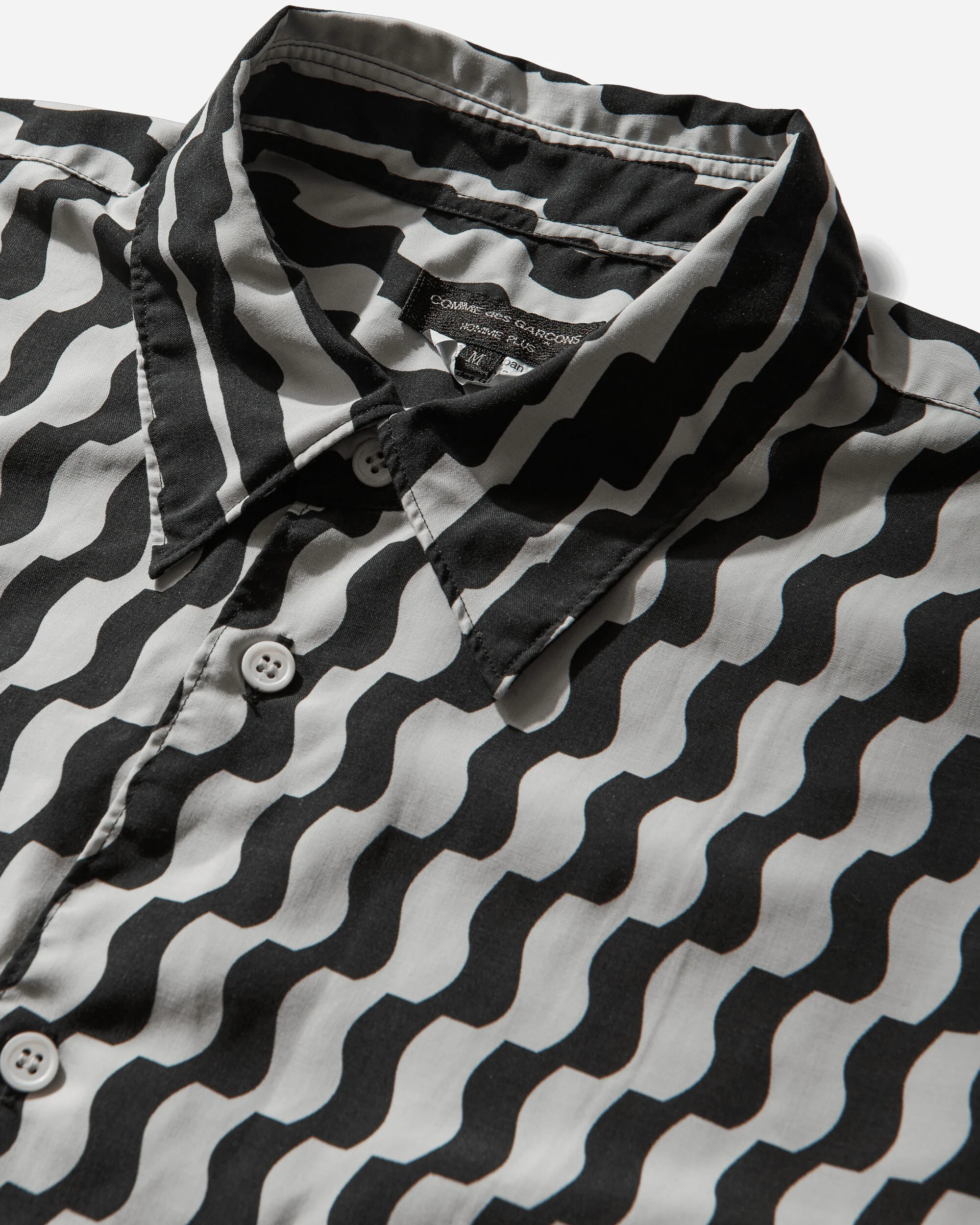 Men's Mixed Pattern Longsleeve Shirt White / Black - Image 3
