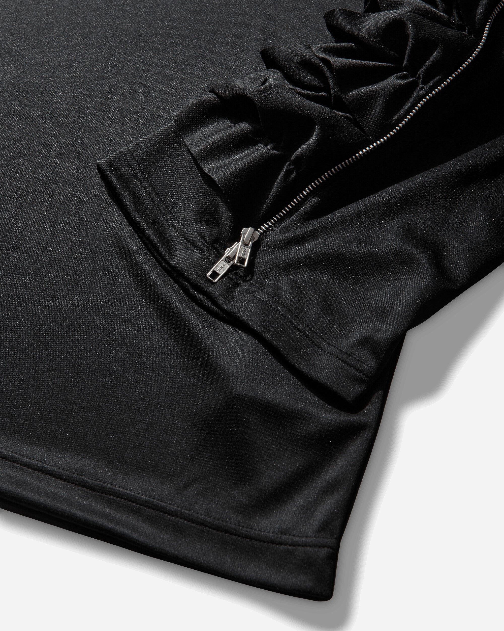 Men's Zipped Ruffle Sleeves T-Shirt Black - Image 5