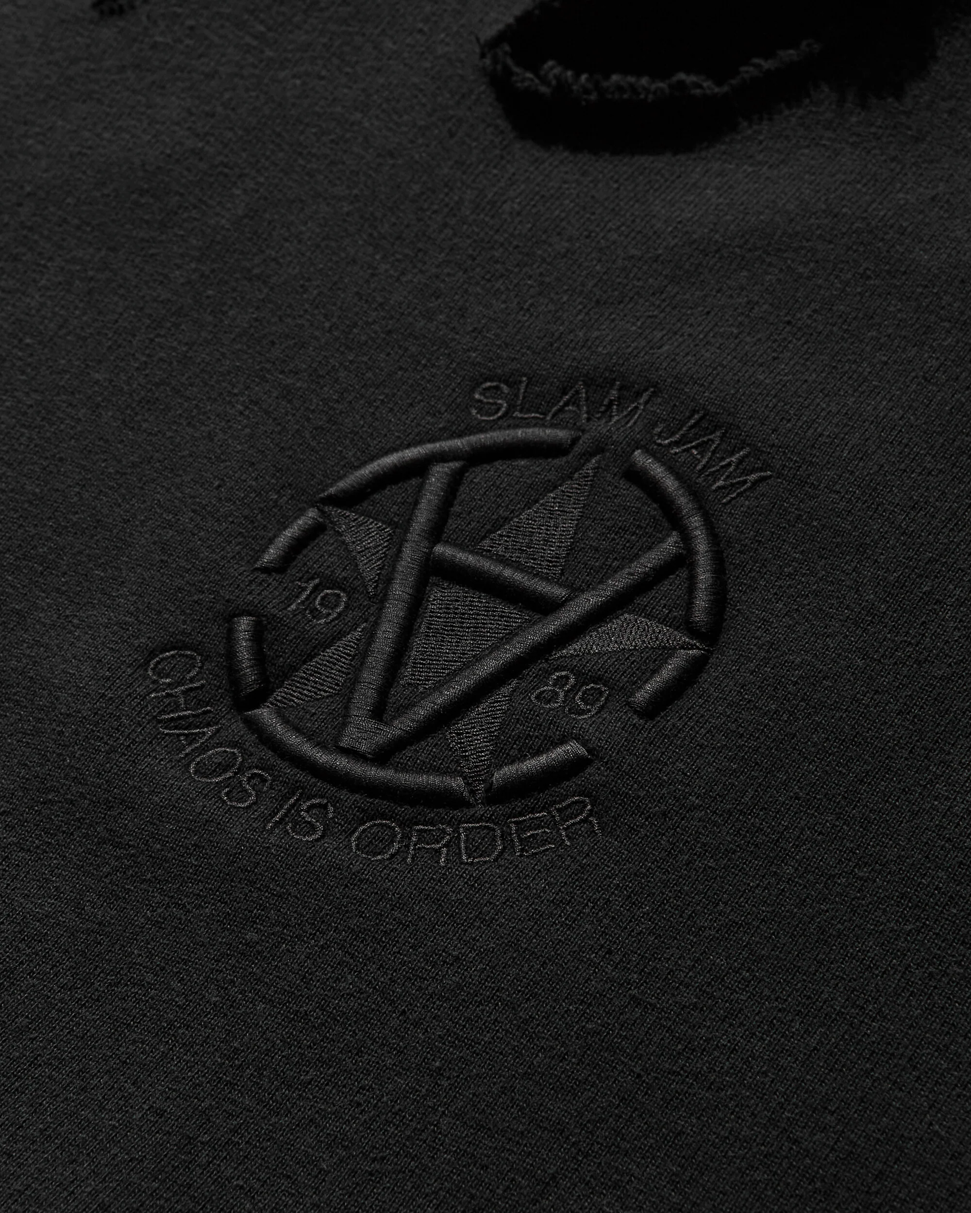 Slam Jam Destroyed Hoodie Black - Image 3