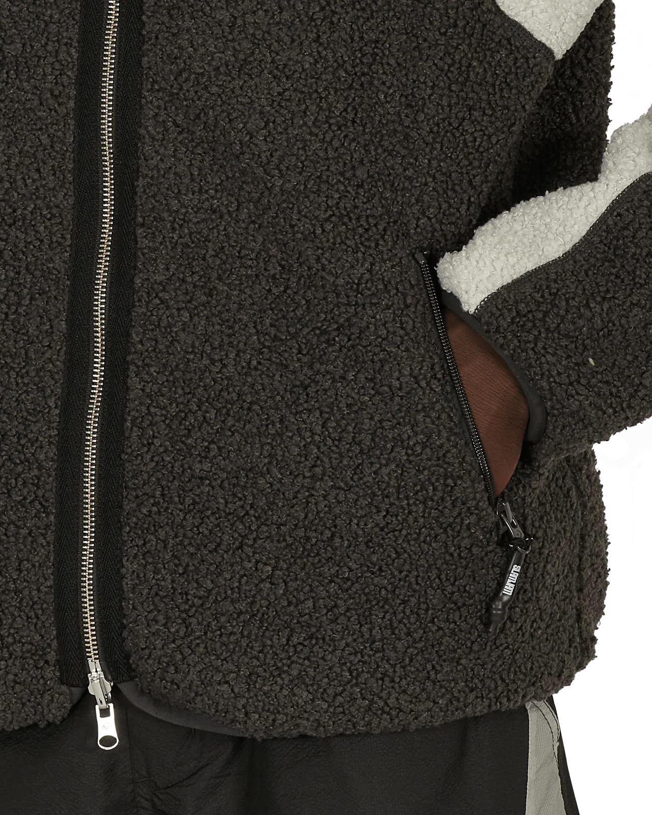 Slam Jam Sherpa Reversible Jacket Black - Image 9