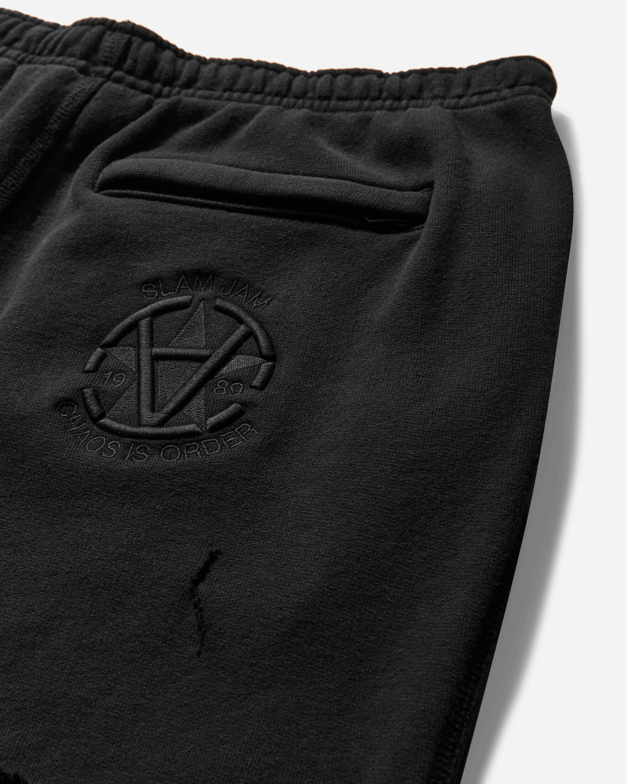 Slam Jam Destroyed Sweatpants Black - Image 5