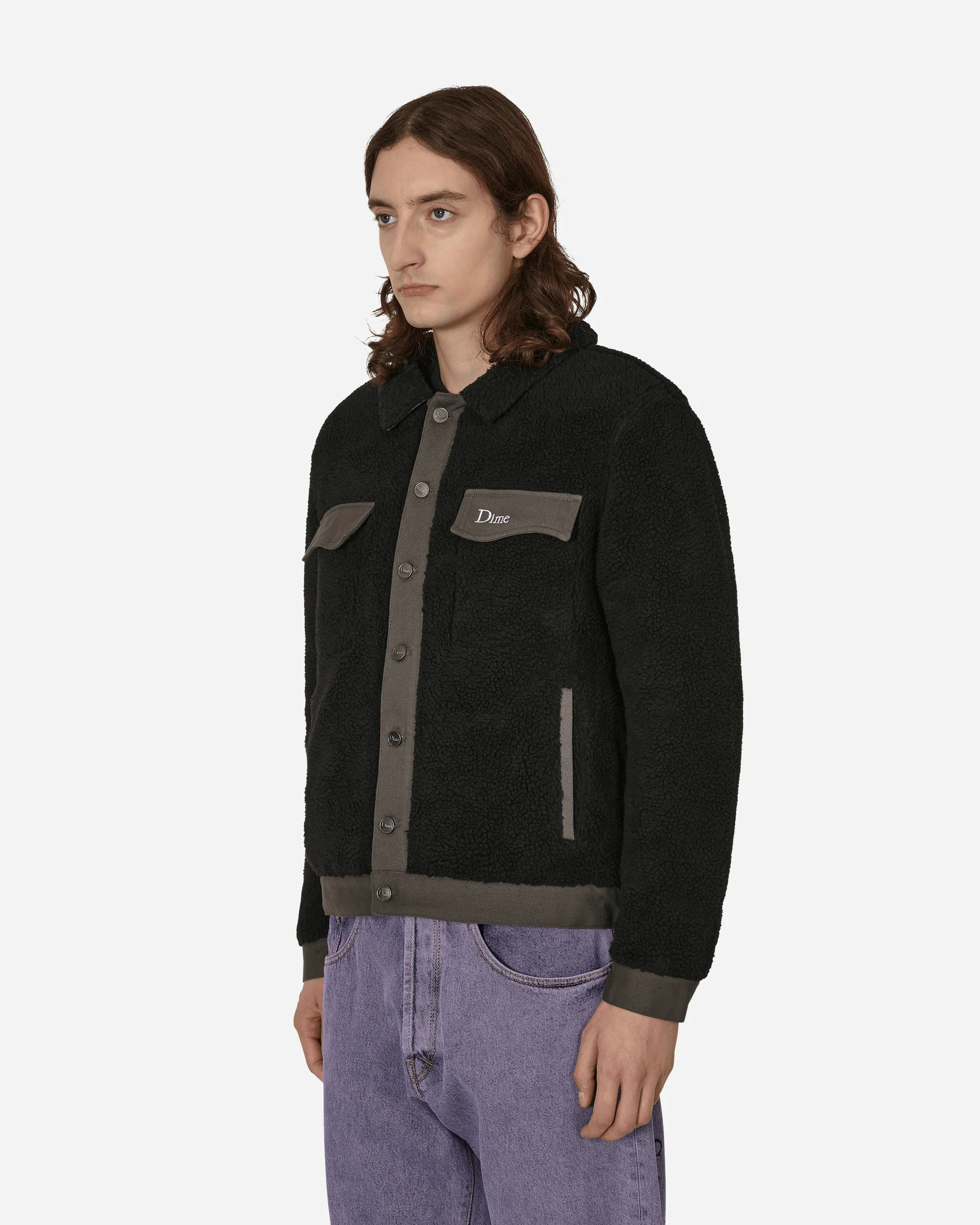 Sherpa Denim Jacket Black - Image 2