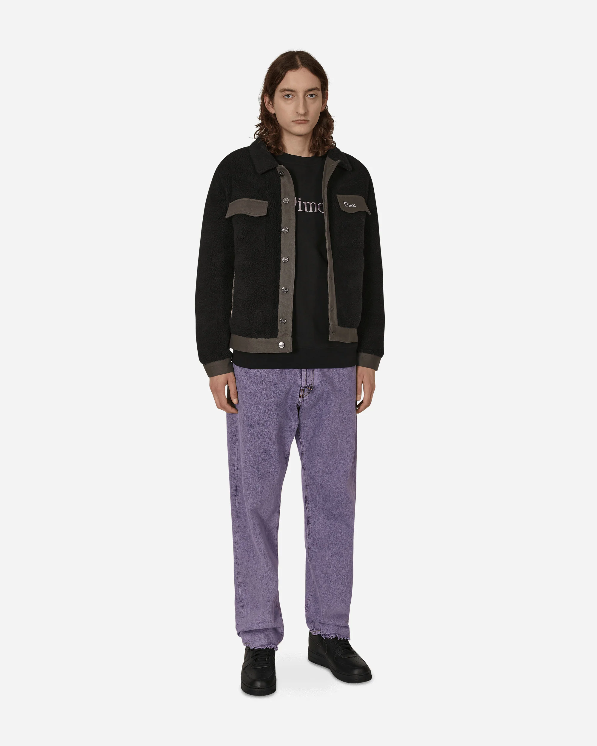 Sherpa Denim Jacket Black - Image 4