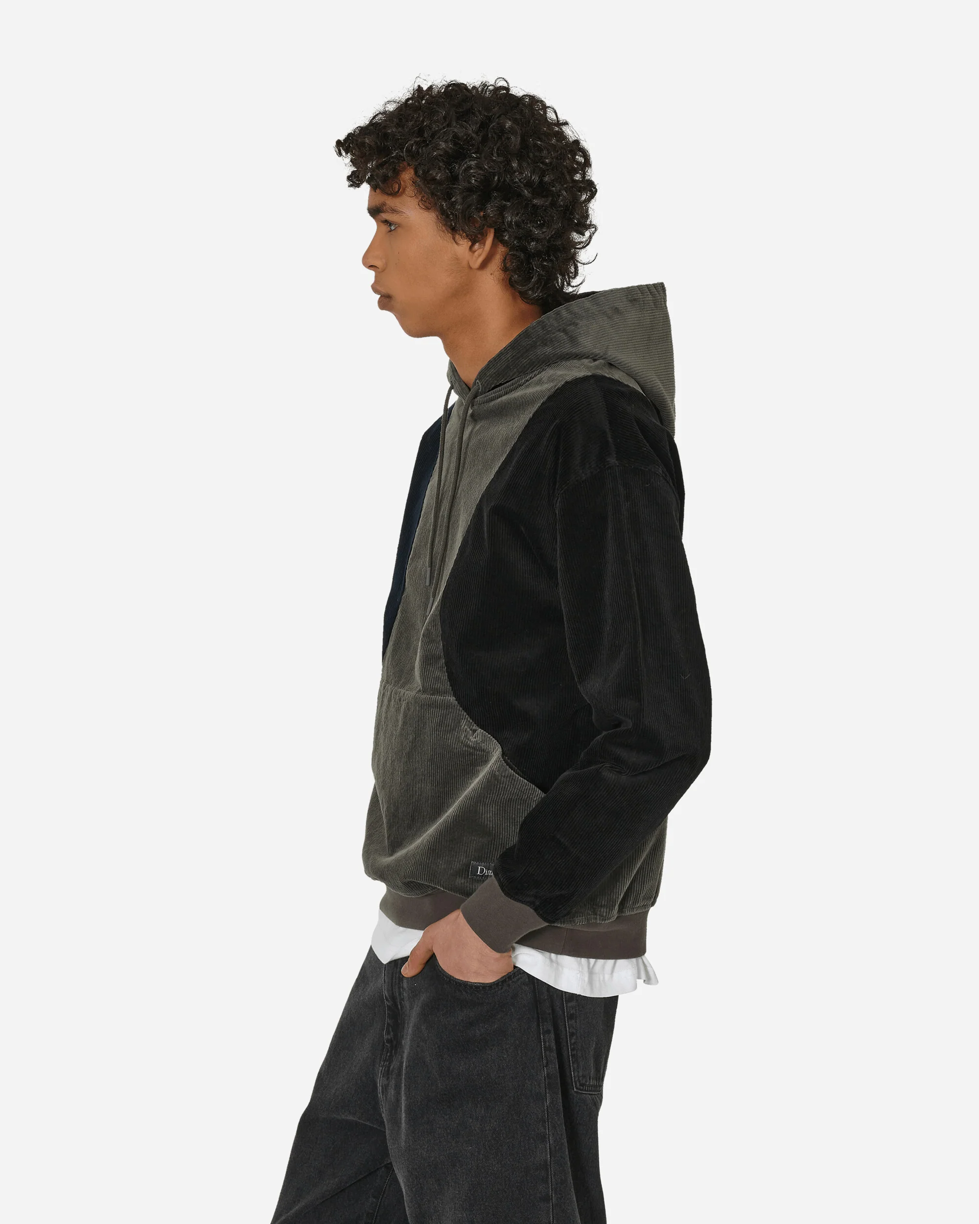 Wave Corduroy Hoodie Charcoal - Image 2