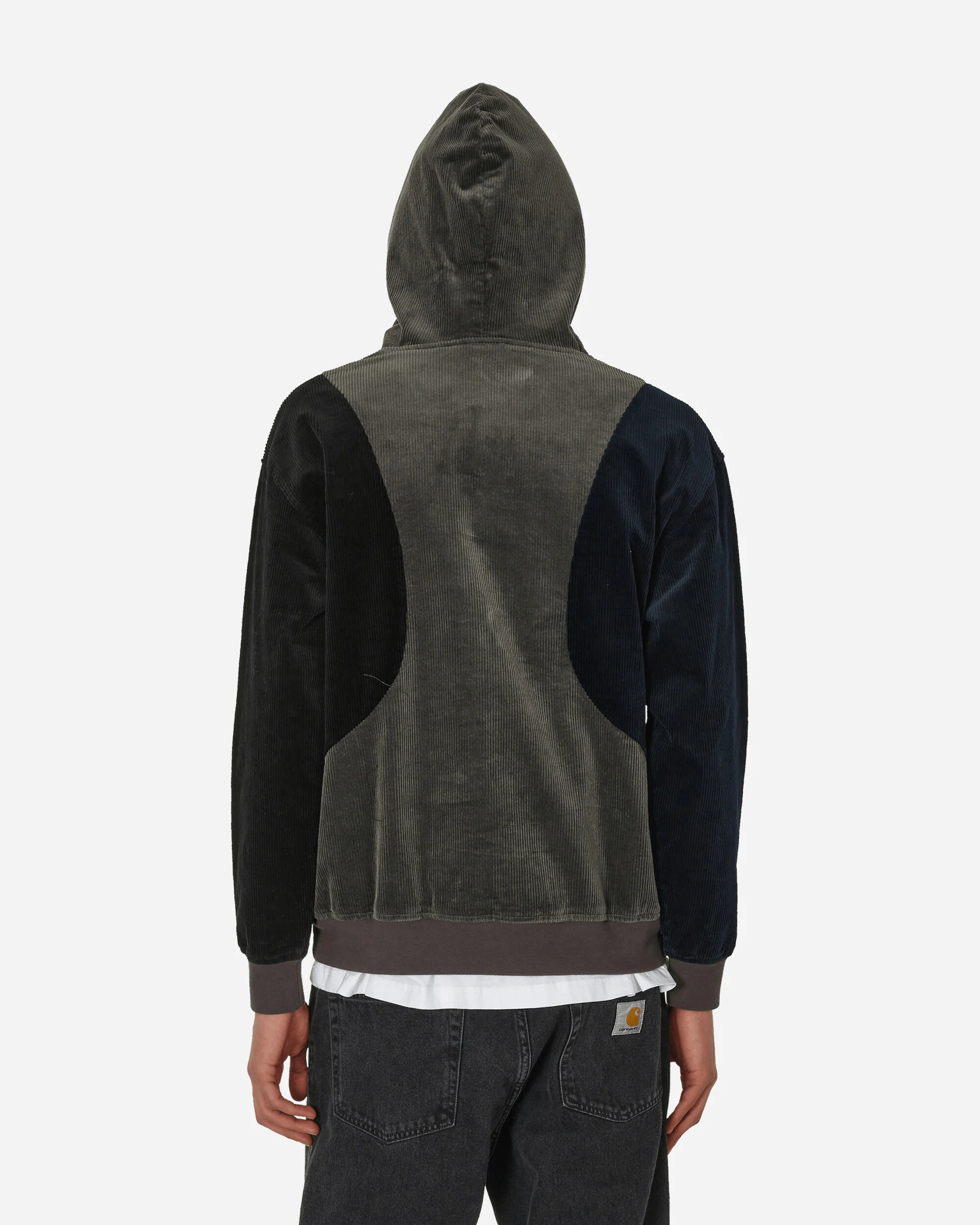 Wave Corduroy Hoodie Charcoal - Image 3