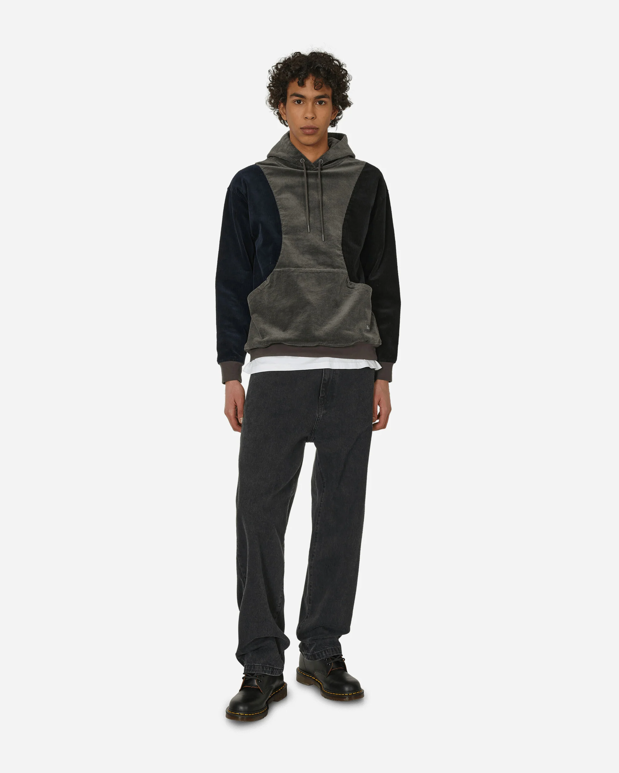 Wave Corduroy Hoodie Charcoal - Image 4