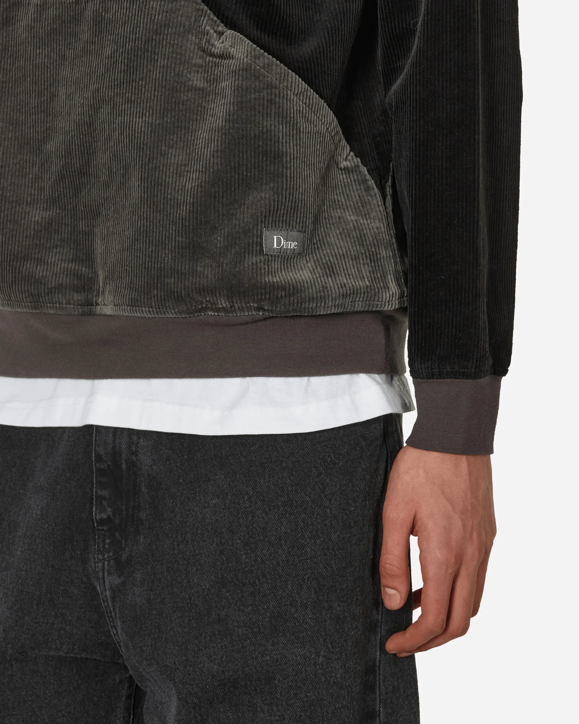 Wave Corduroy Hoodie Charcoal - Image 5